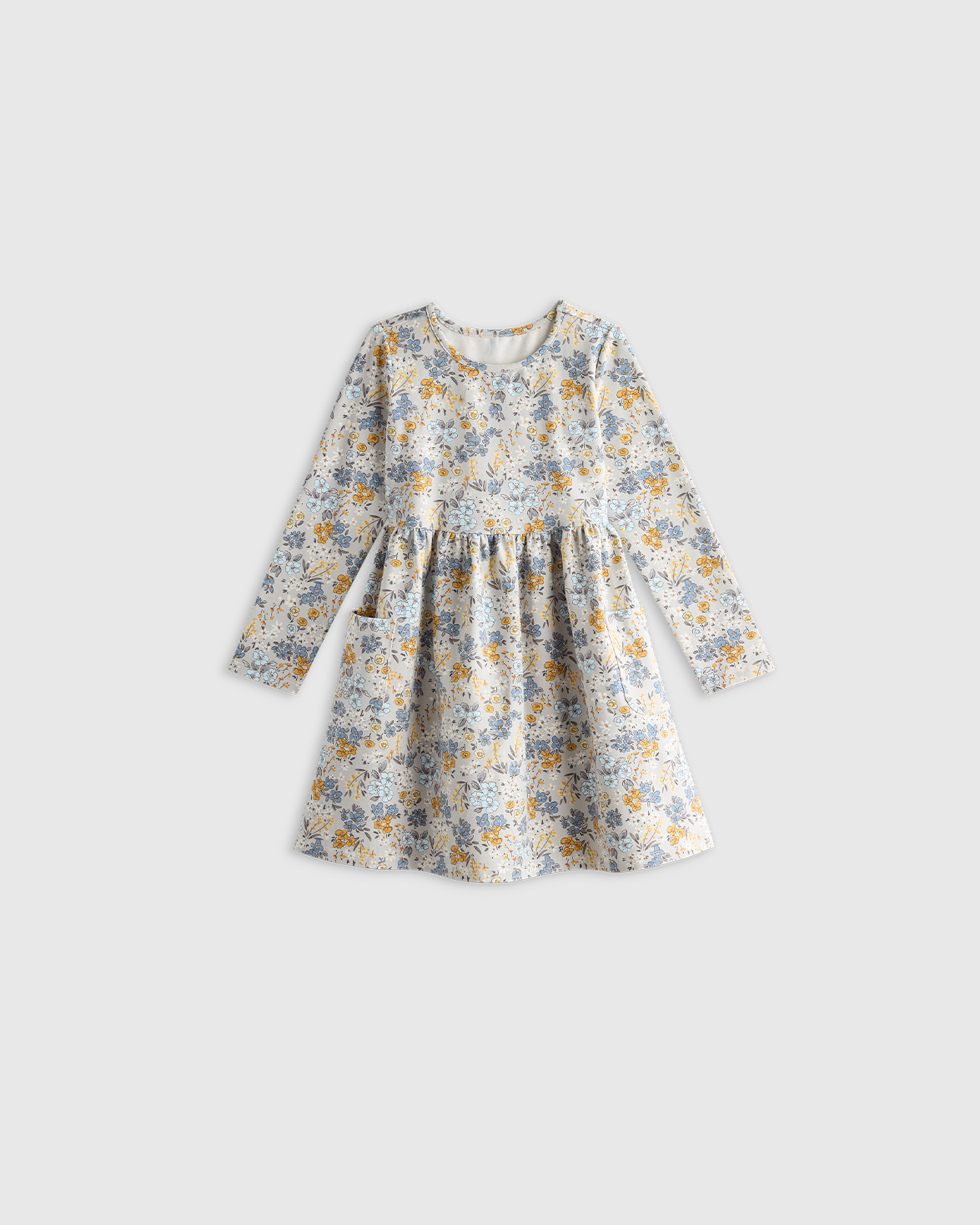 Organic Cotton Long Sleeve Fit and Flare Pocket Dress — Image 10