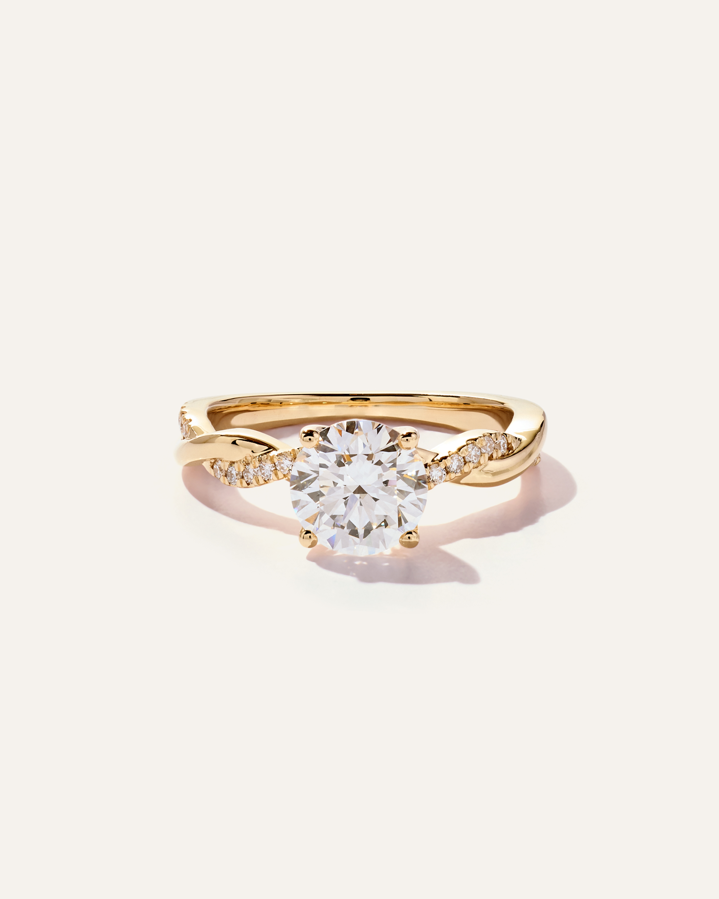 Lab Grown Diamond Round Twisted Engagement Ring - 1.5ct — Image 8