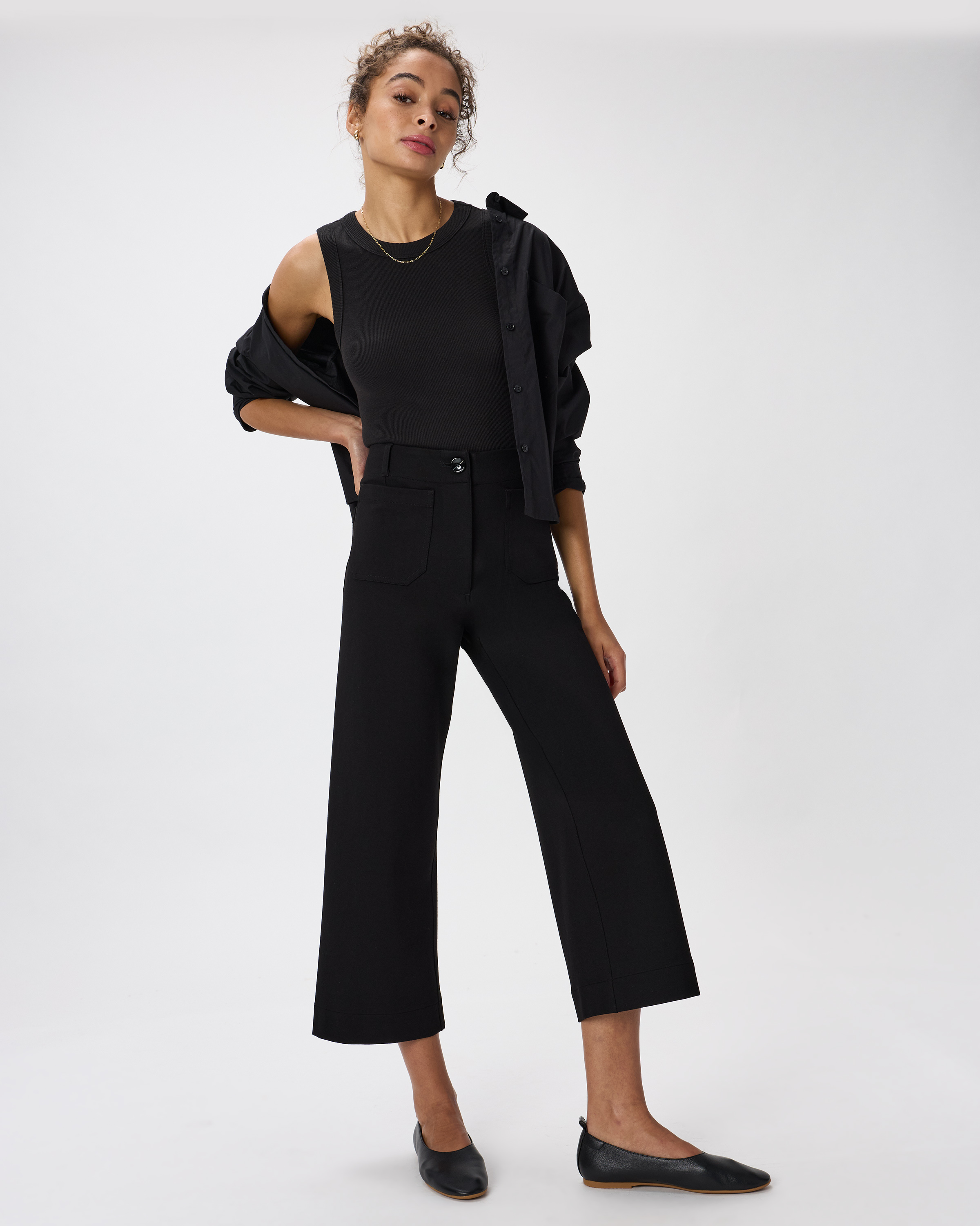 Ultra-Stretch Ponte Cropped Wide Leg Pants — Image 29