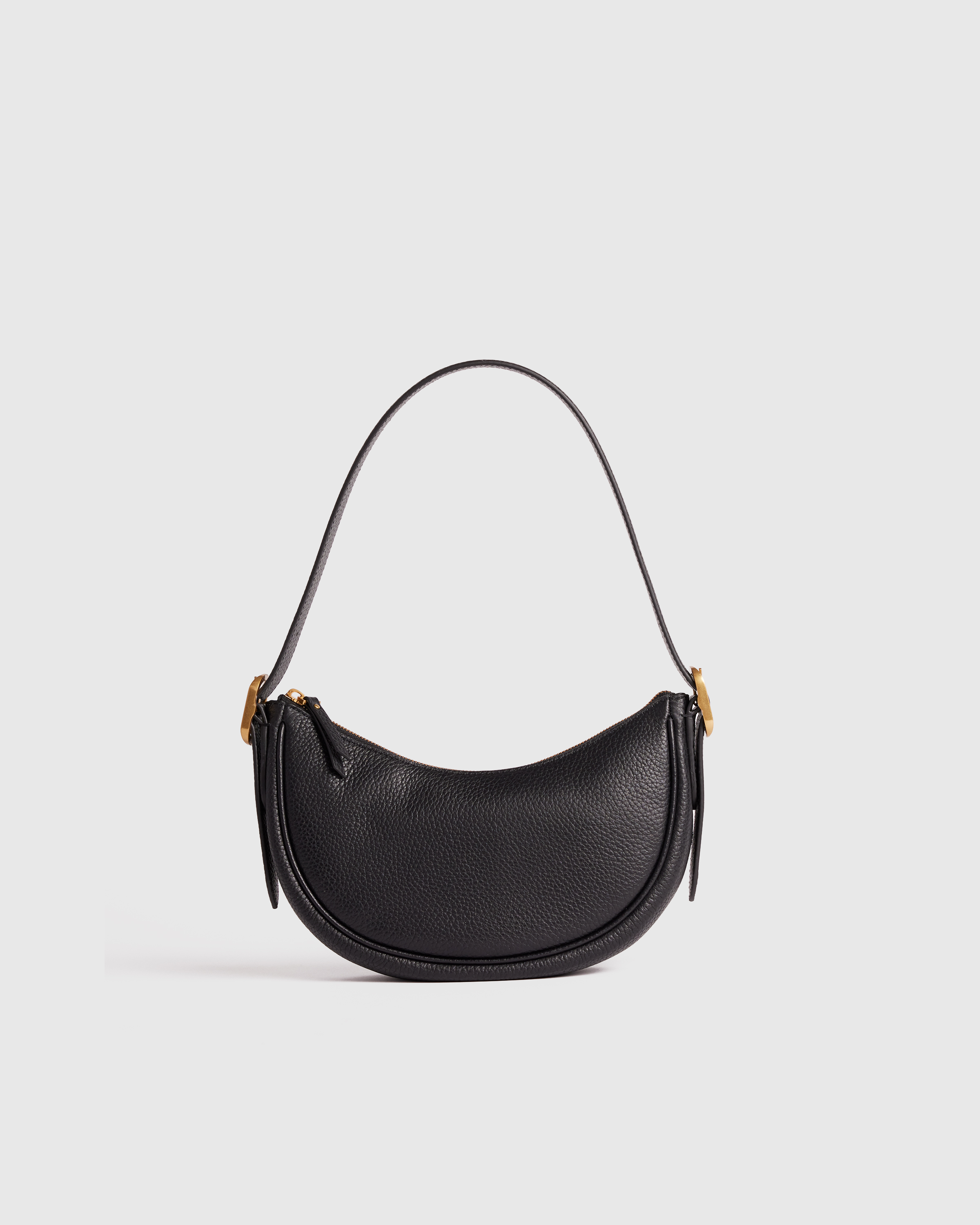 Italian Leather Mini Crescent Shoulder Bag — Image 12