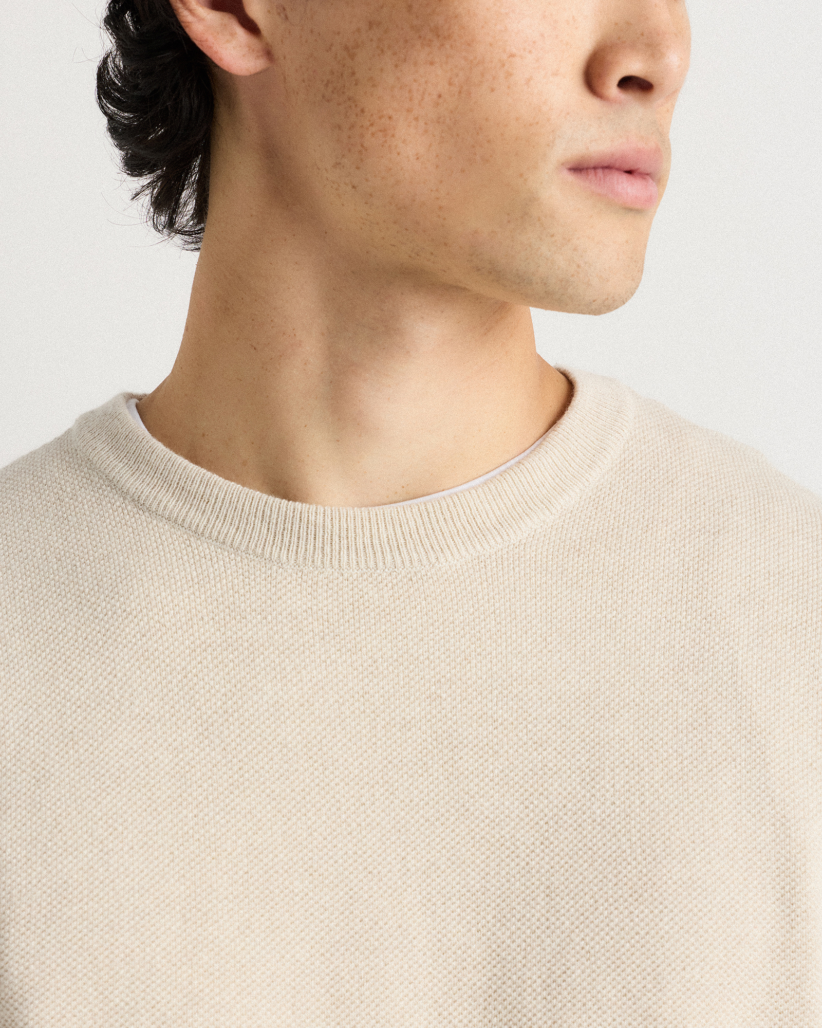 100% Organic Cotton Pique Crewneck Sweater — Image 4