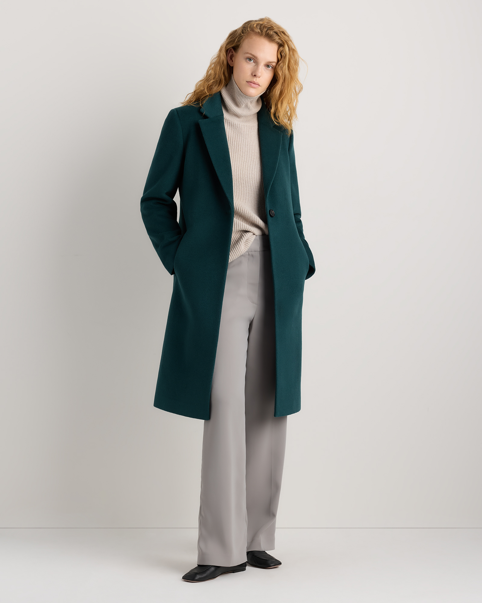 Wool Cashmere Classic Single-Breasted Coat — Image 42