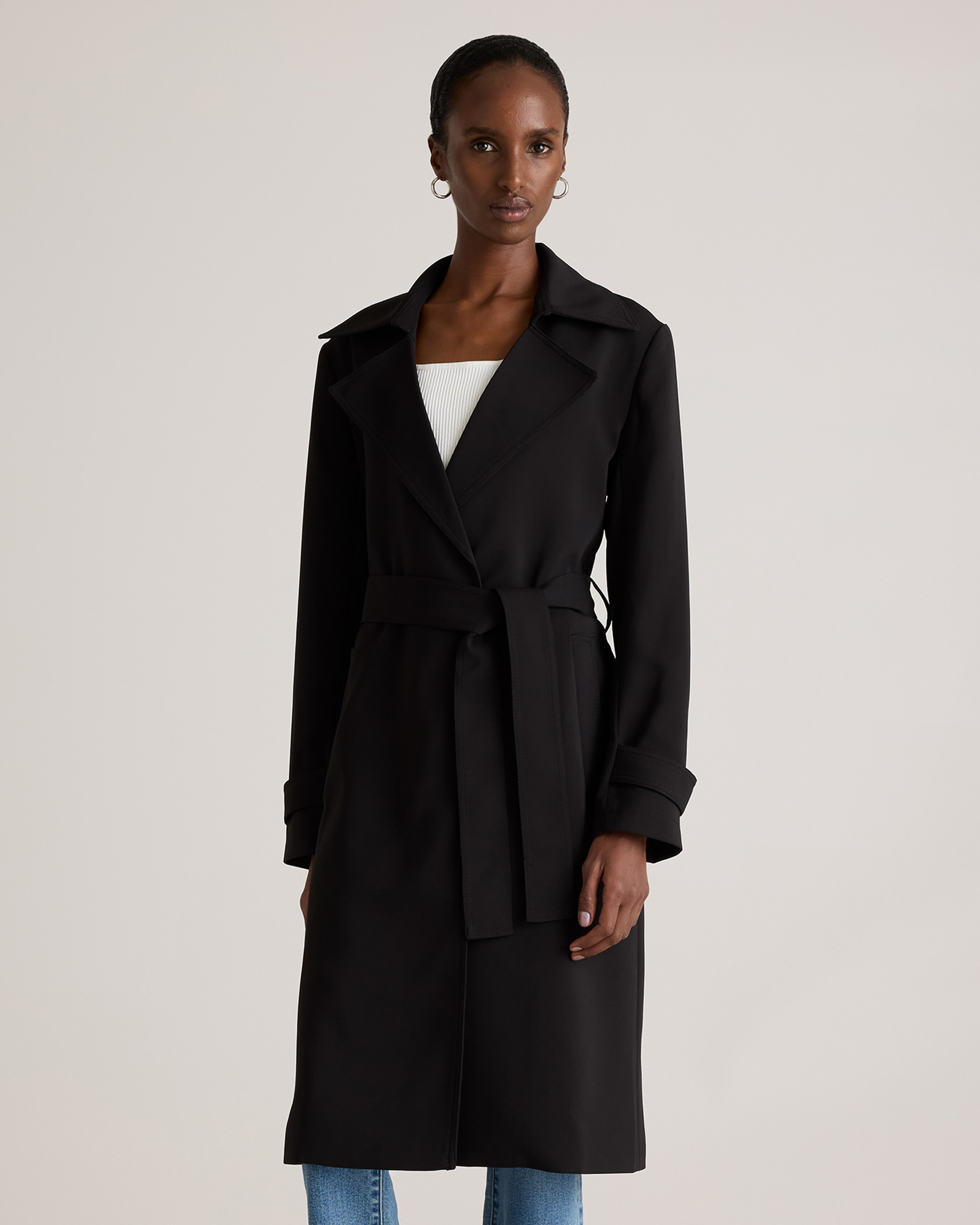 Stretch Crepe Trench Coat — Image 28