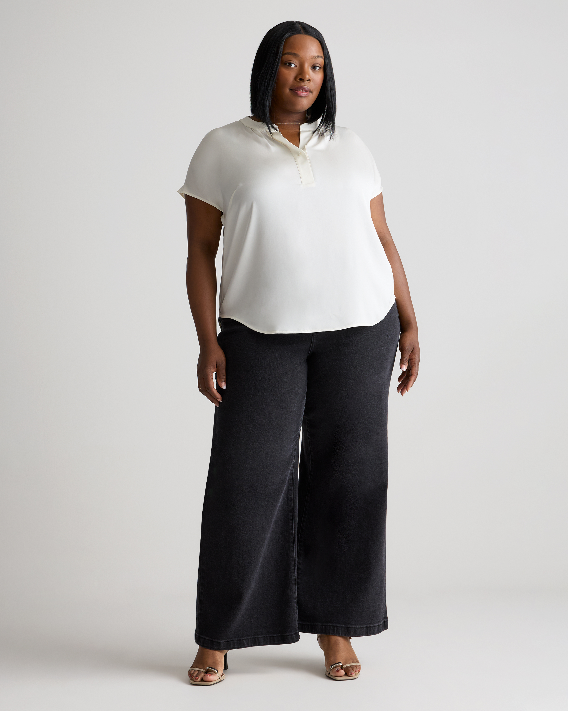 Washable Stretch Silk Dolman Sleeve Blouse — Image 10