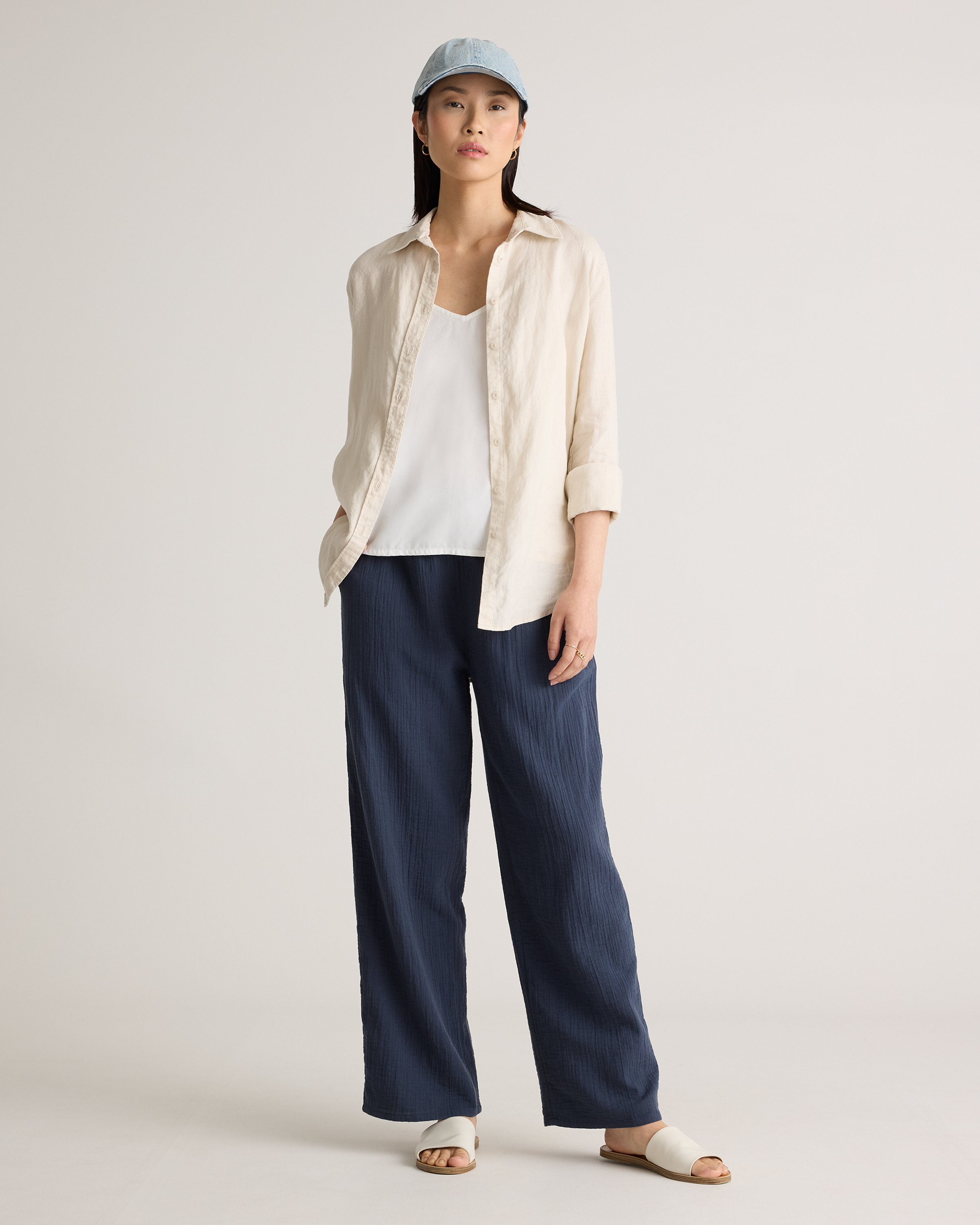 100% Organic Cotton Gauze Straight Leg Pants — Image 8