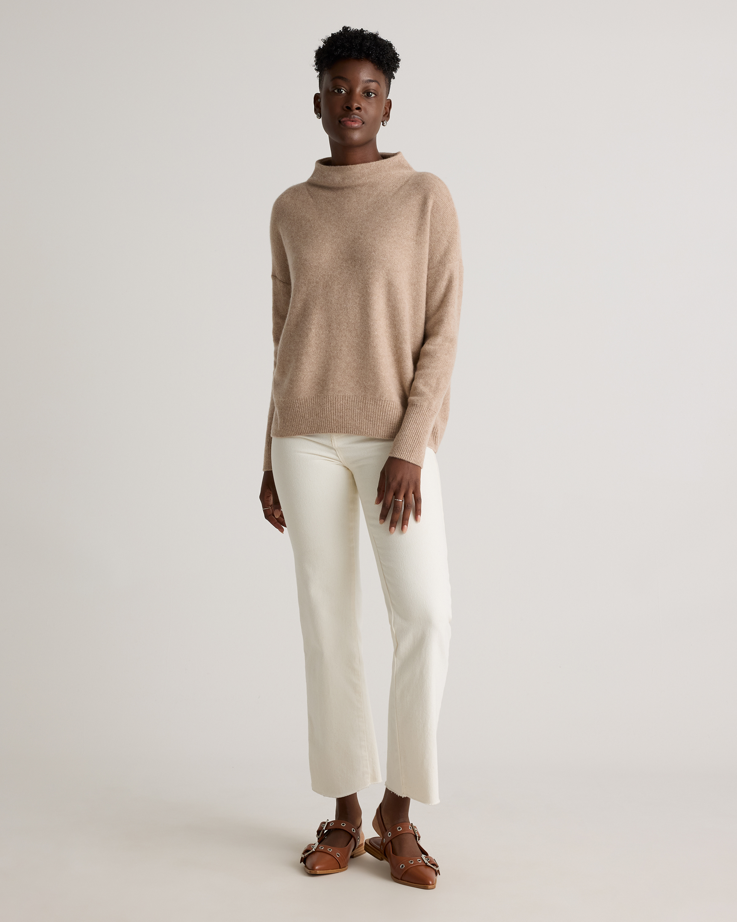 Mongolian Cashmere Funnel Neck Sweater — Image 11