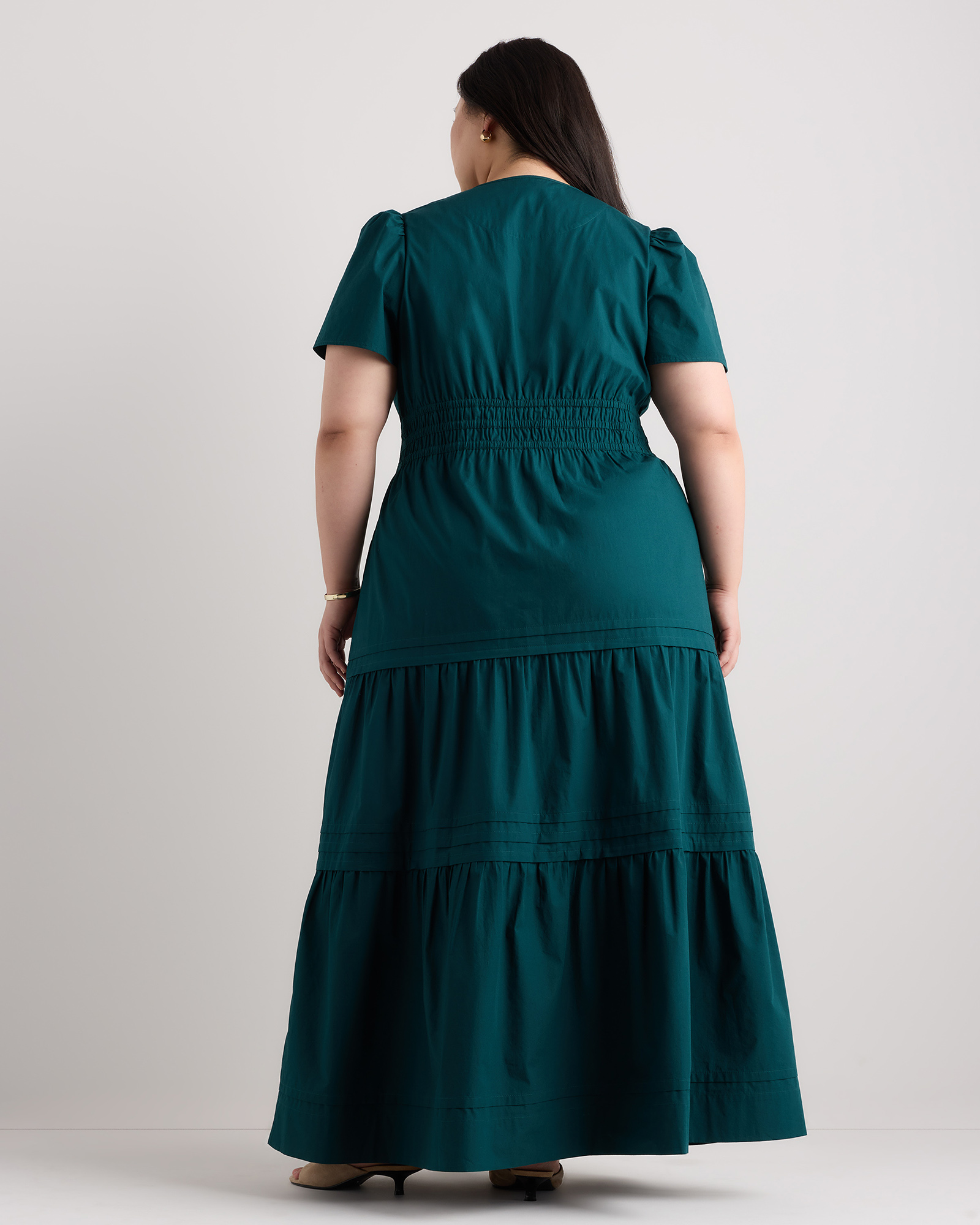 100% Organic Cotton Poplin Tiered Maxi Dress — Image 29