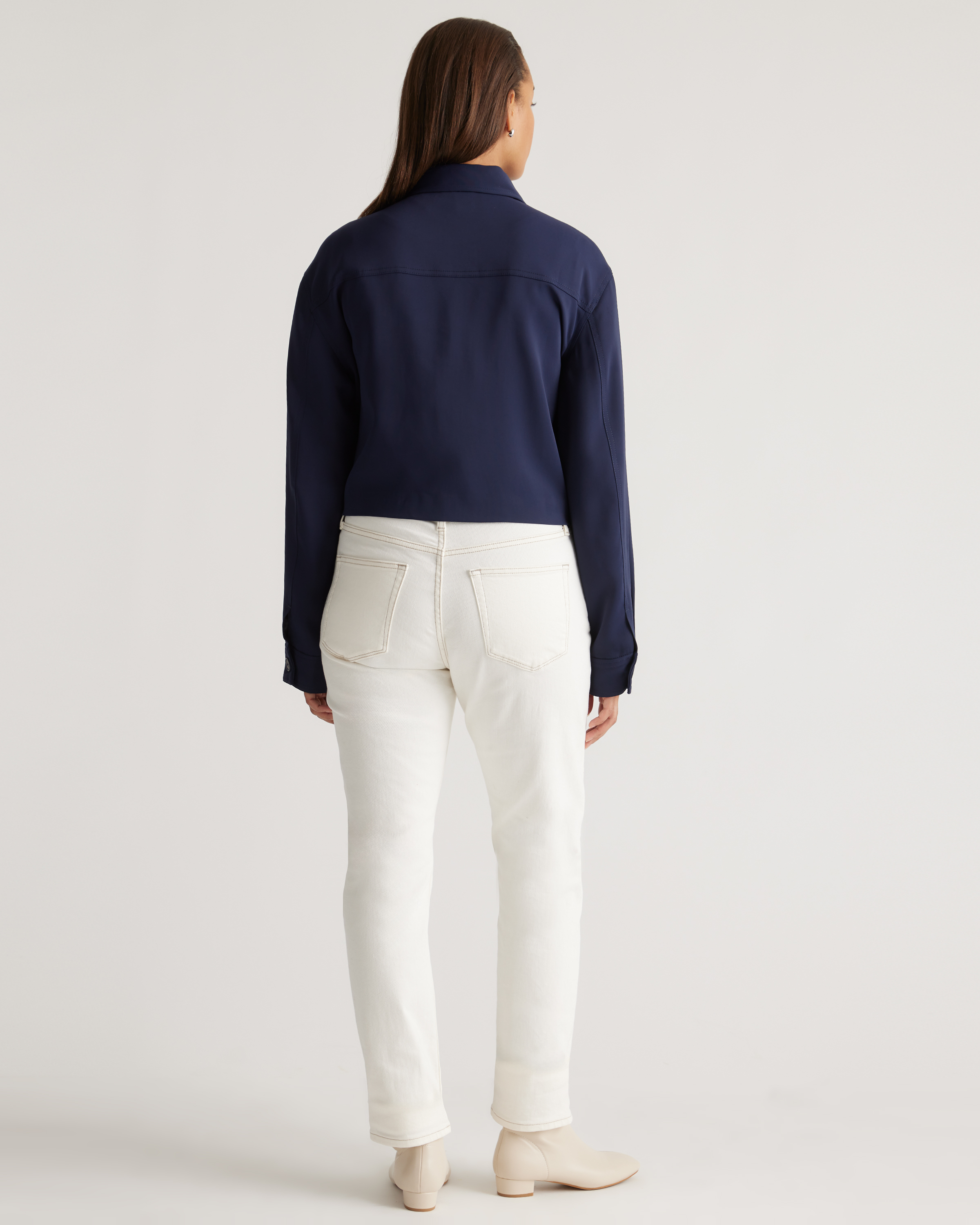 Stretch Crepe Cropped Jacket — Image 11