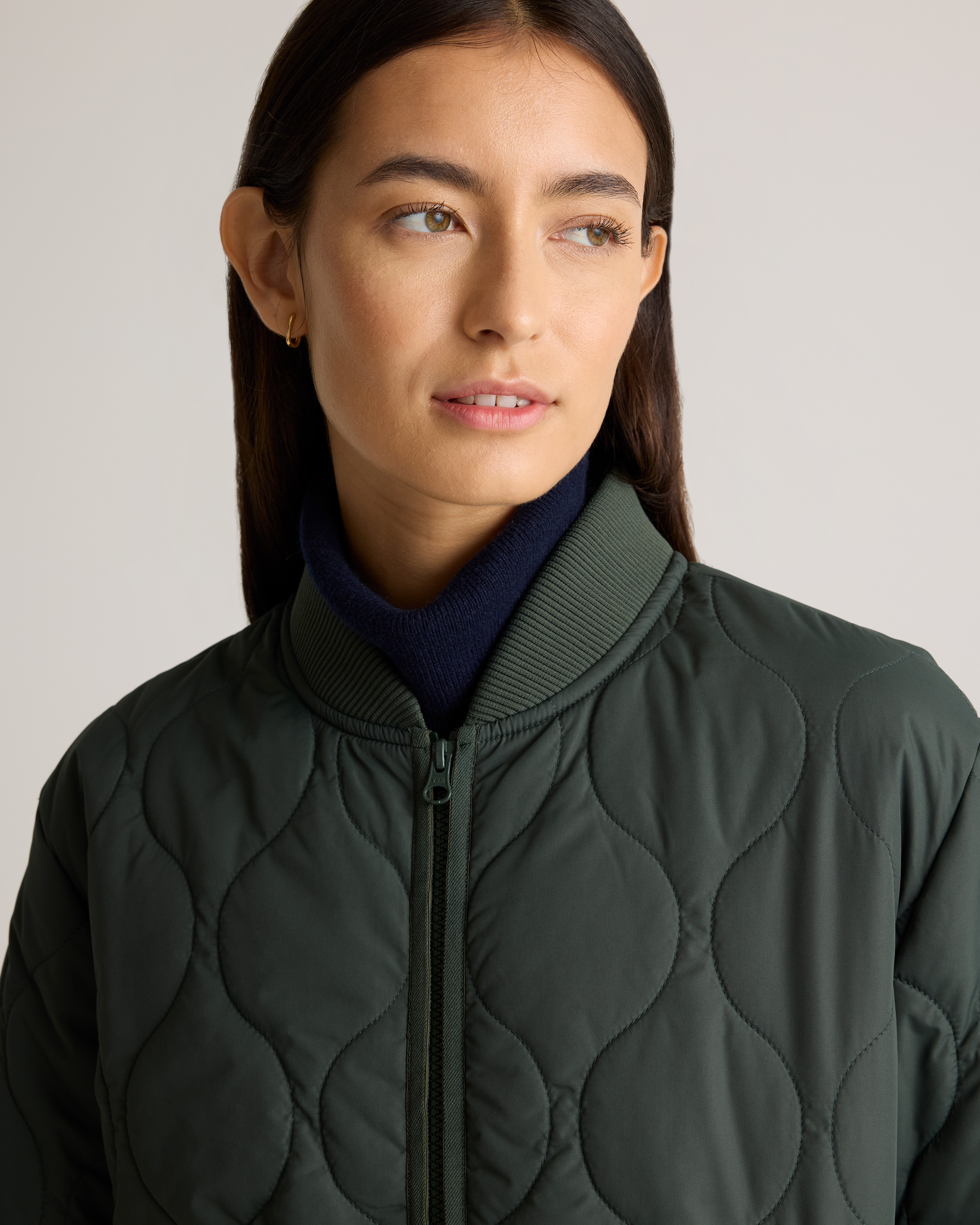 Featherless Quilted Puffer Long Coat — Image 12