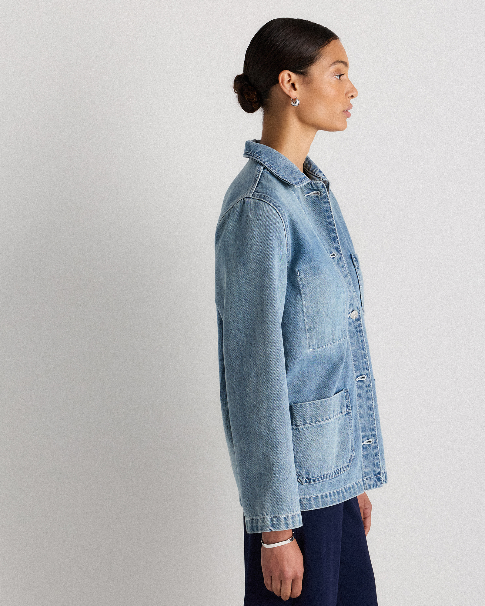 100% Organic Cotton Denim Chore Jacket — Image 14