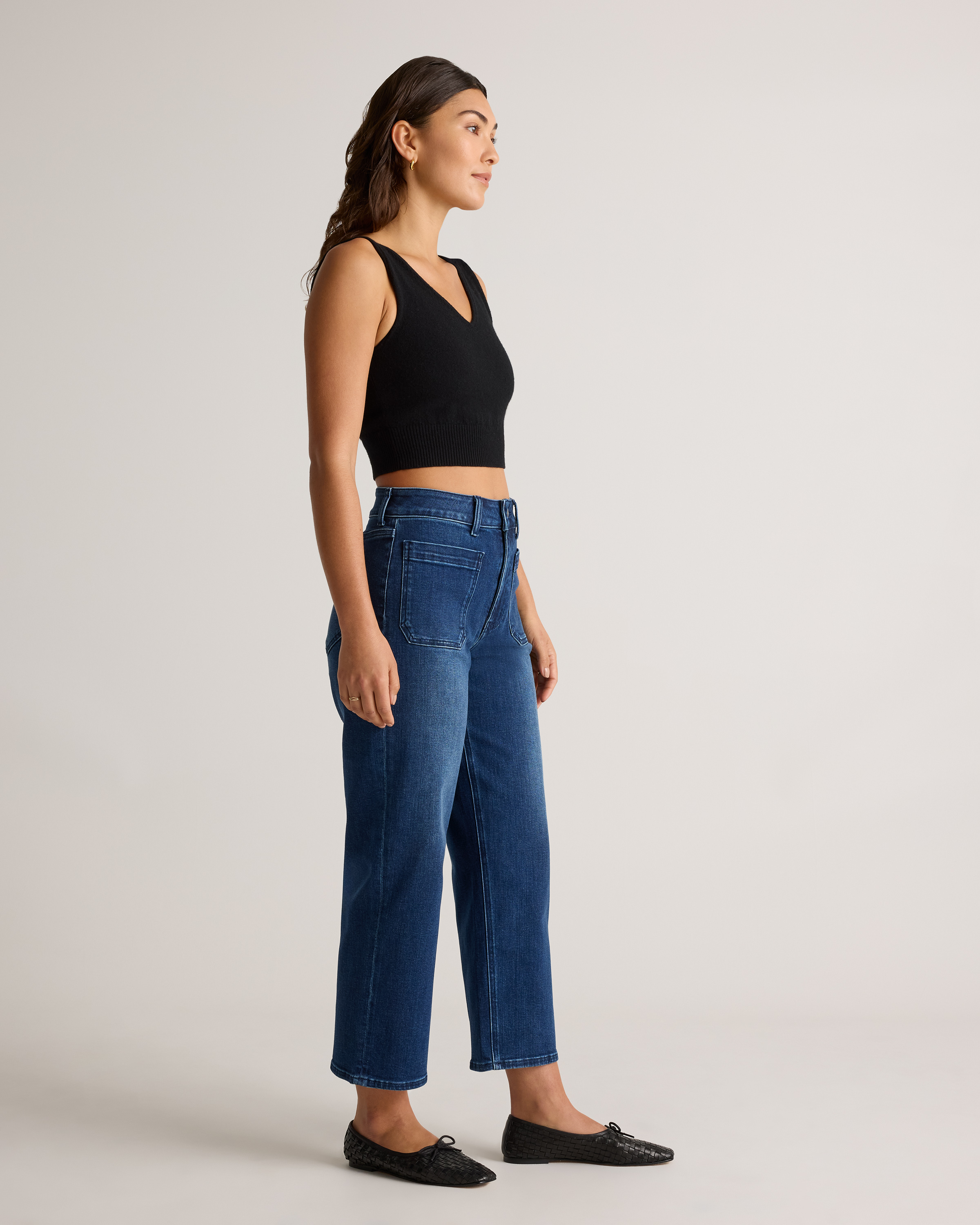 Bella Stretch Patch Pocket Wide Leg Jeans — Image 20