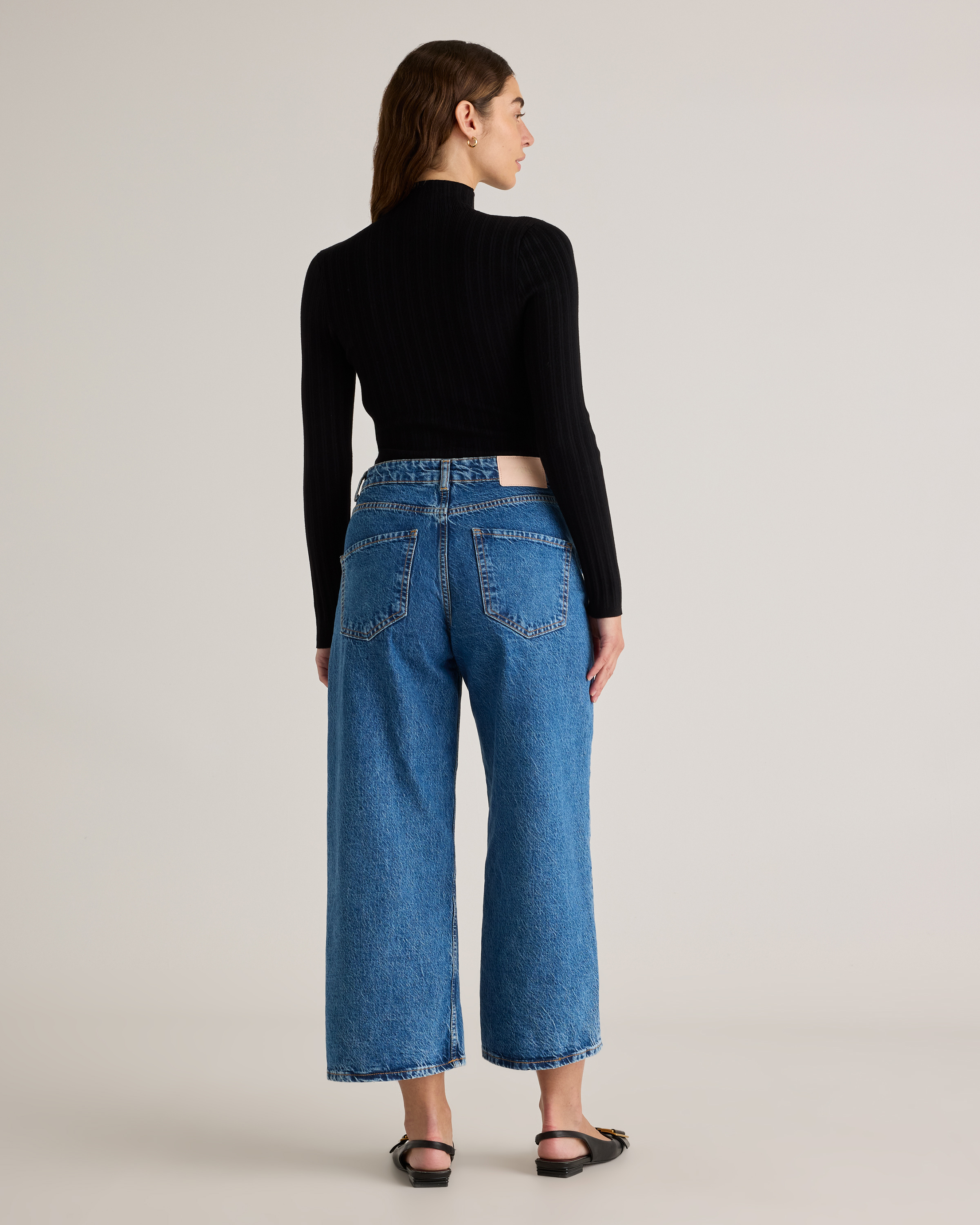 Cotton Cashmere Ribbed Turtleneck Bodysuit — Image 5
