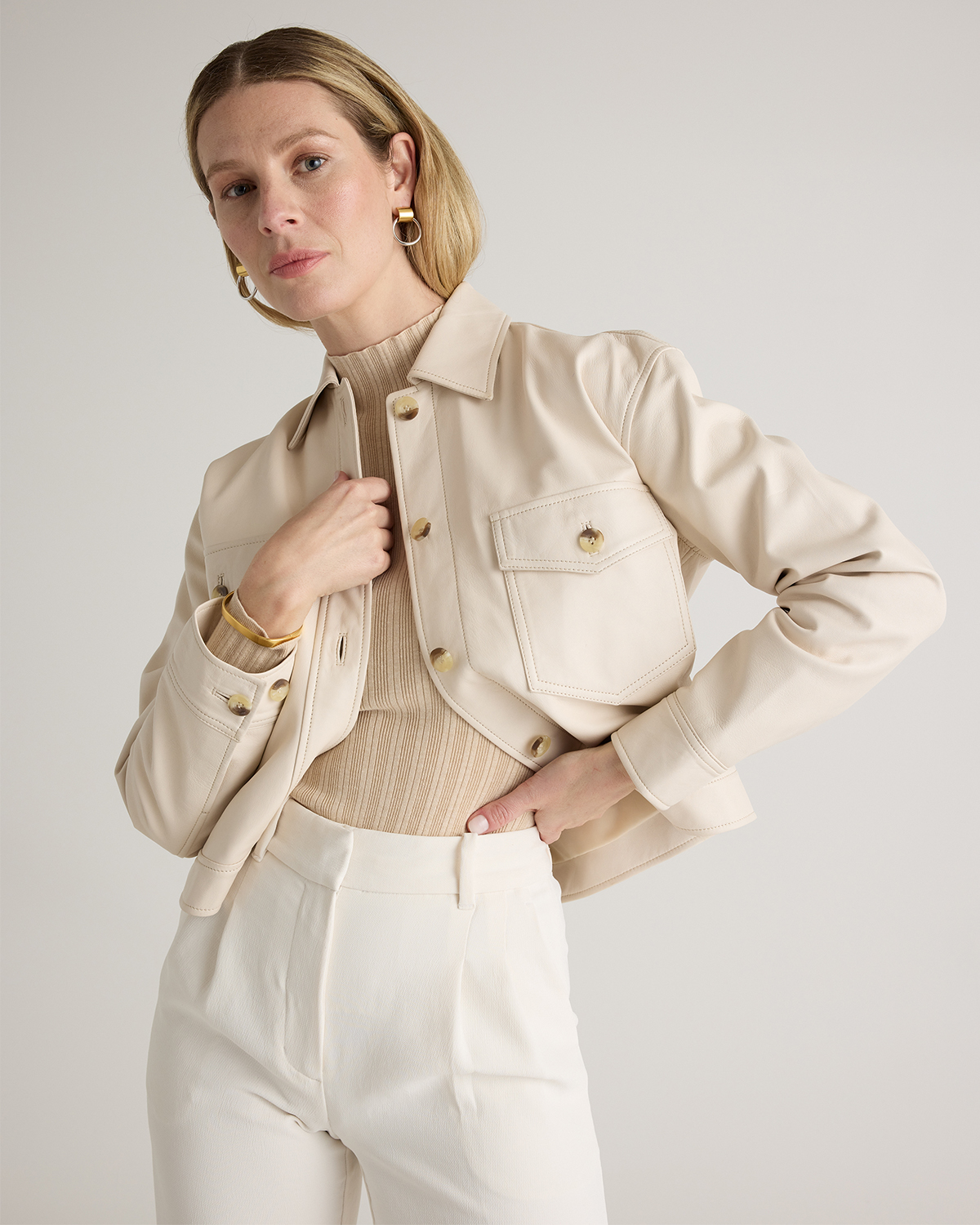 Cotton Cashmere Ribbed Turtleneck Bodysuit — Image 18