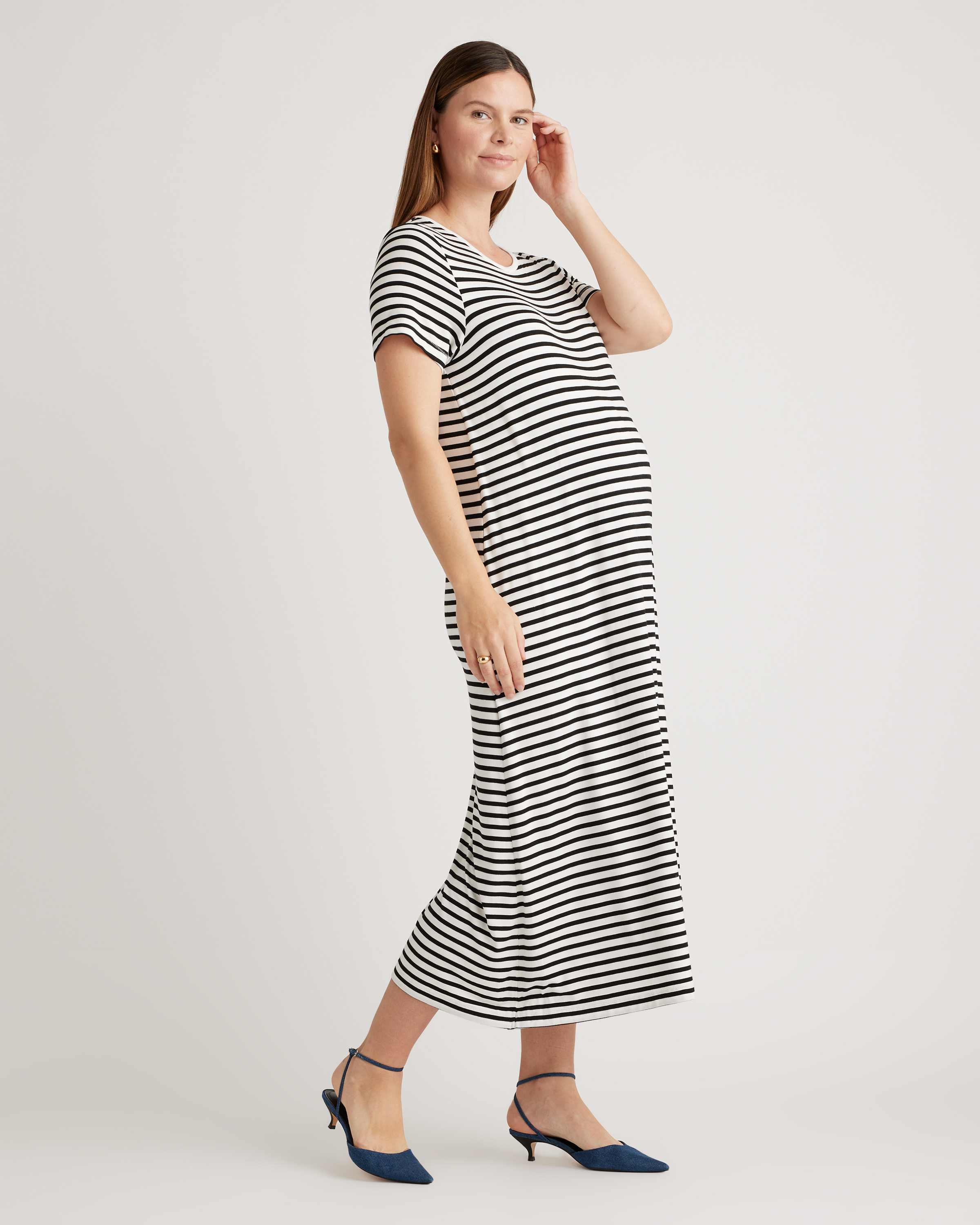 Bamboo Jersey Maternity & Nursing T-Shirt Dress — Image 8
