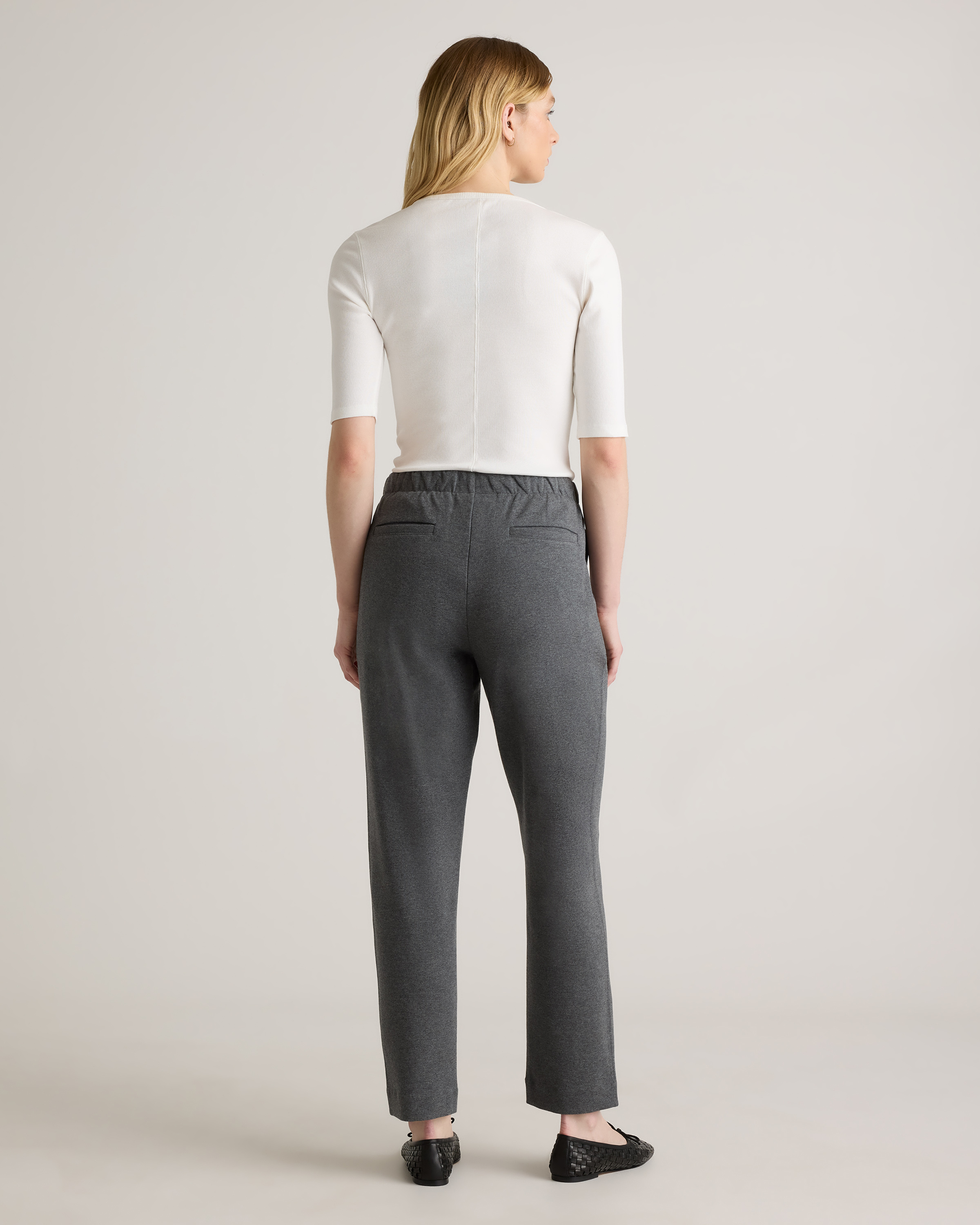 Organic Cotton Double Knit Straight Pants — Image 21