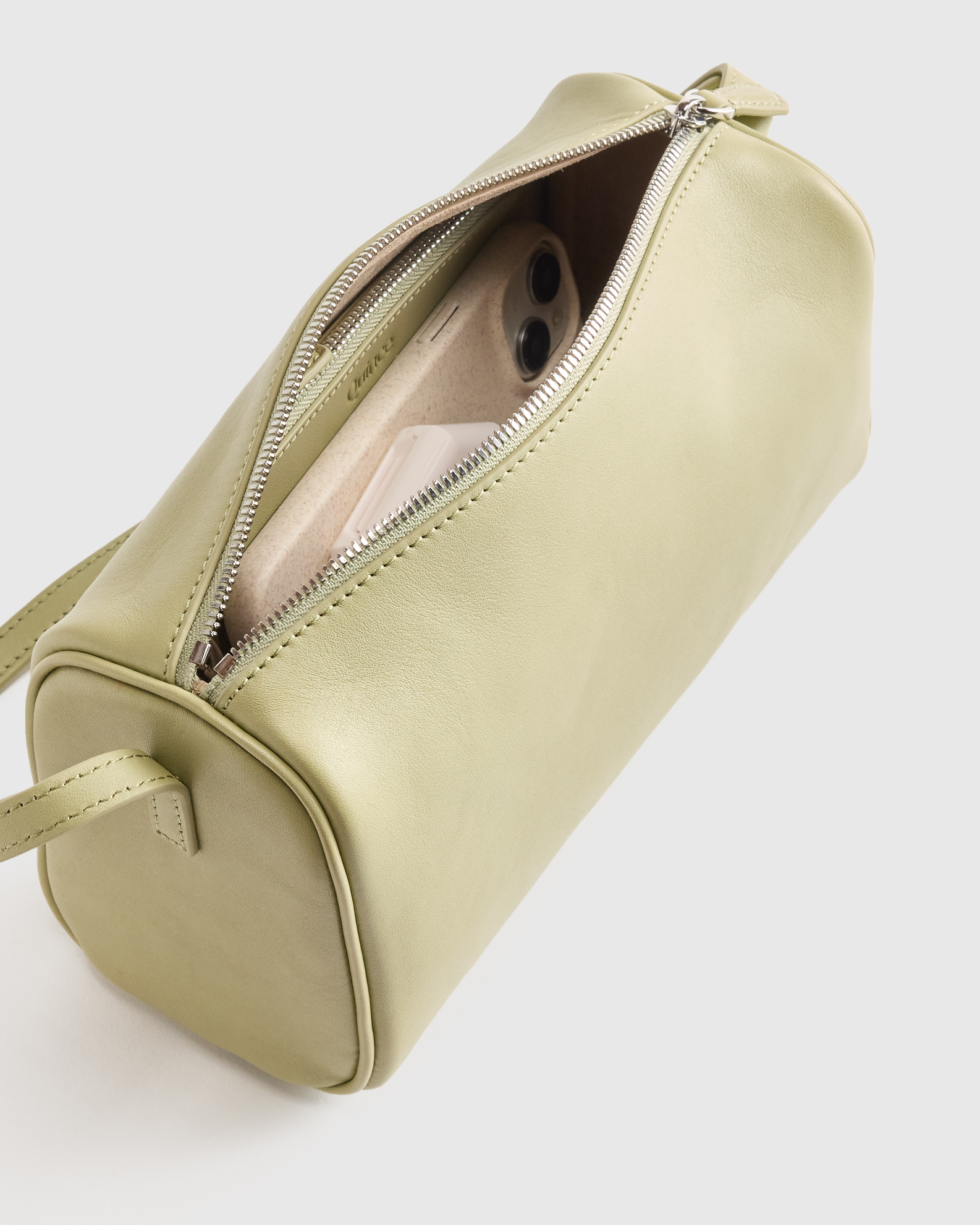Italian Leather Mini Barrel Shoulder Bag — Image 17