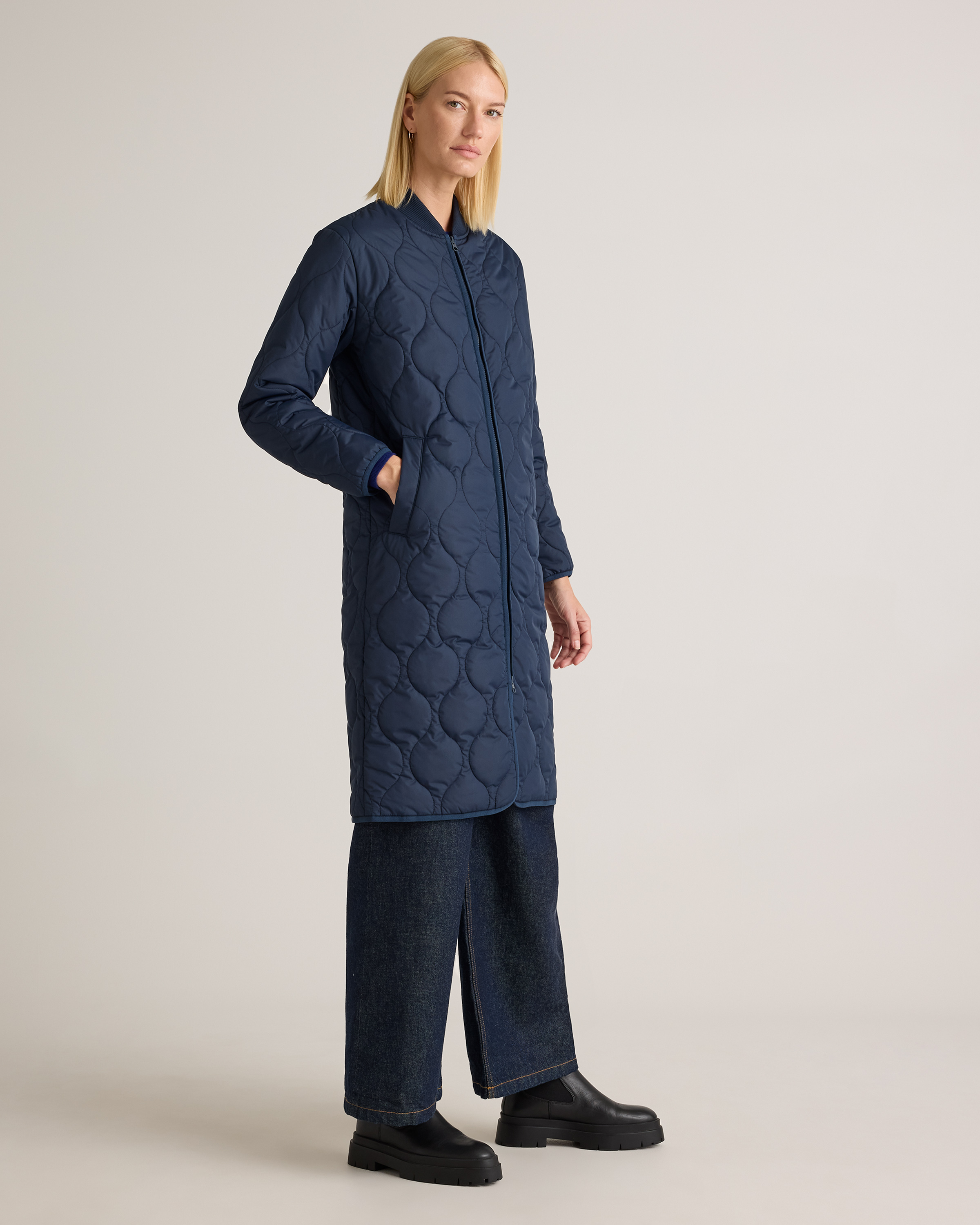 Featherless Quilted Puffer Long Coat — Image 22