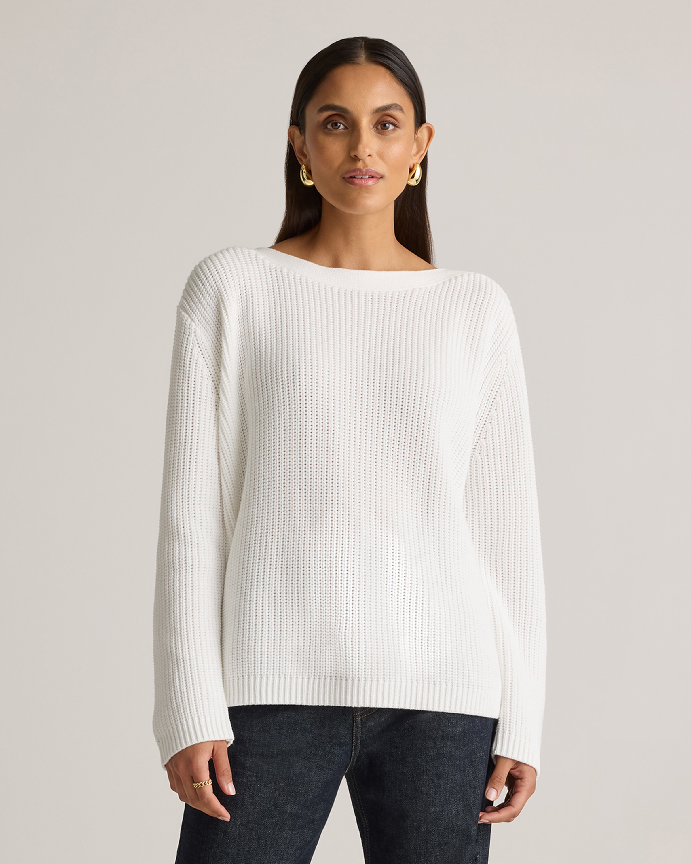 100% Organic Cotton Fisherman Boatneck Sweater — Image 30