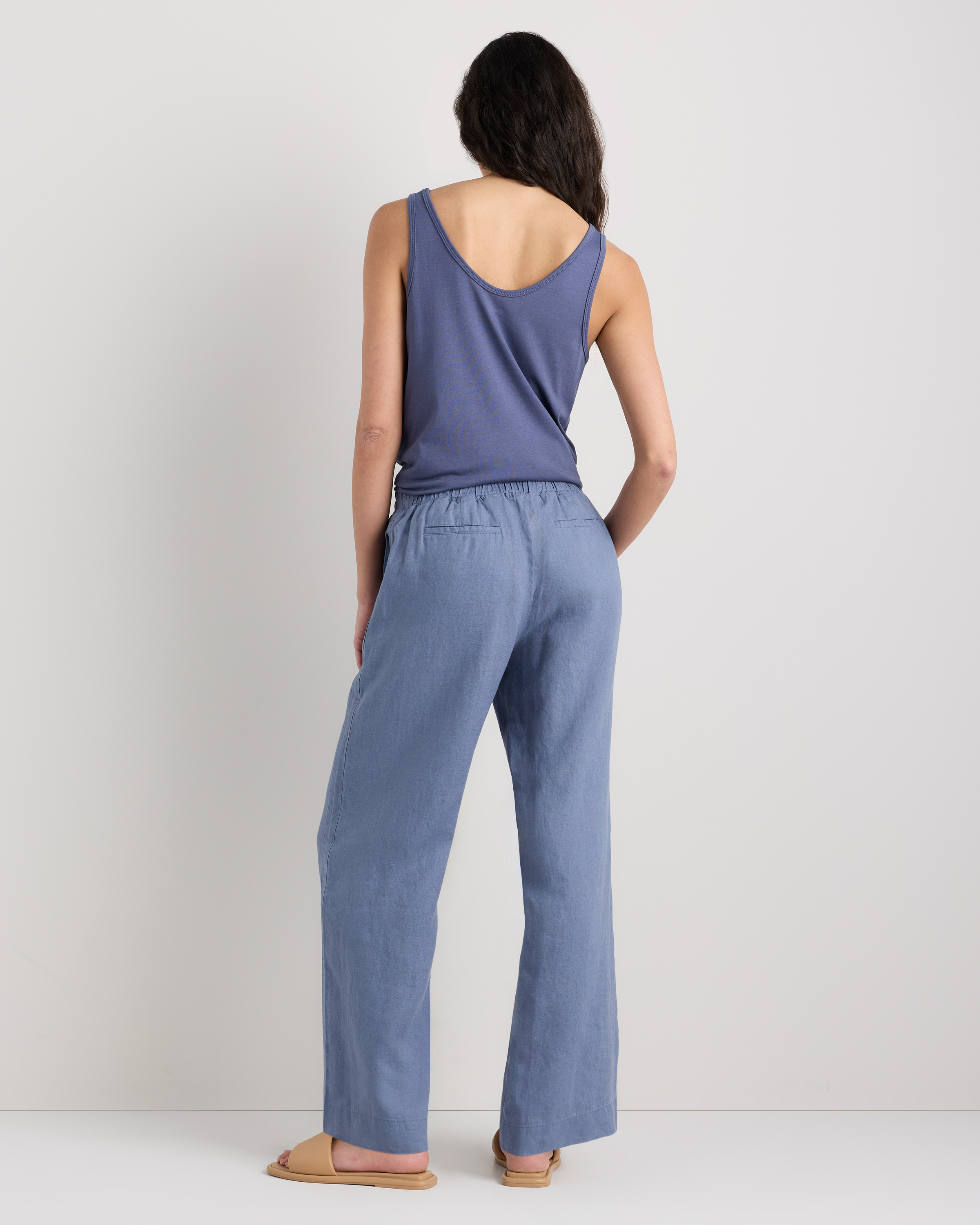 100% European Linen Wide Leg Pants — Image 47