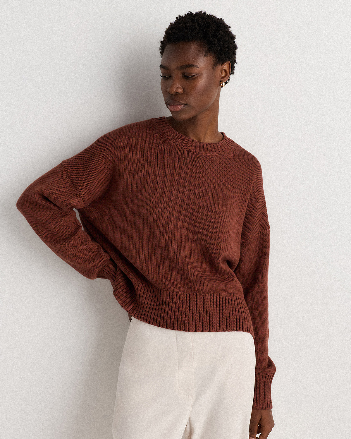 100% Organic Cotton Boyfriend Crew Sweater — Image 52