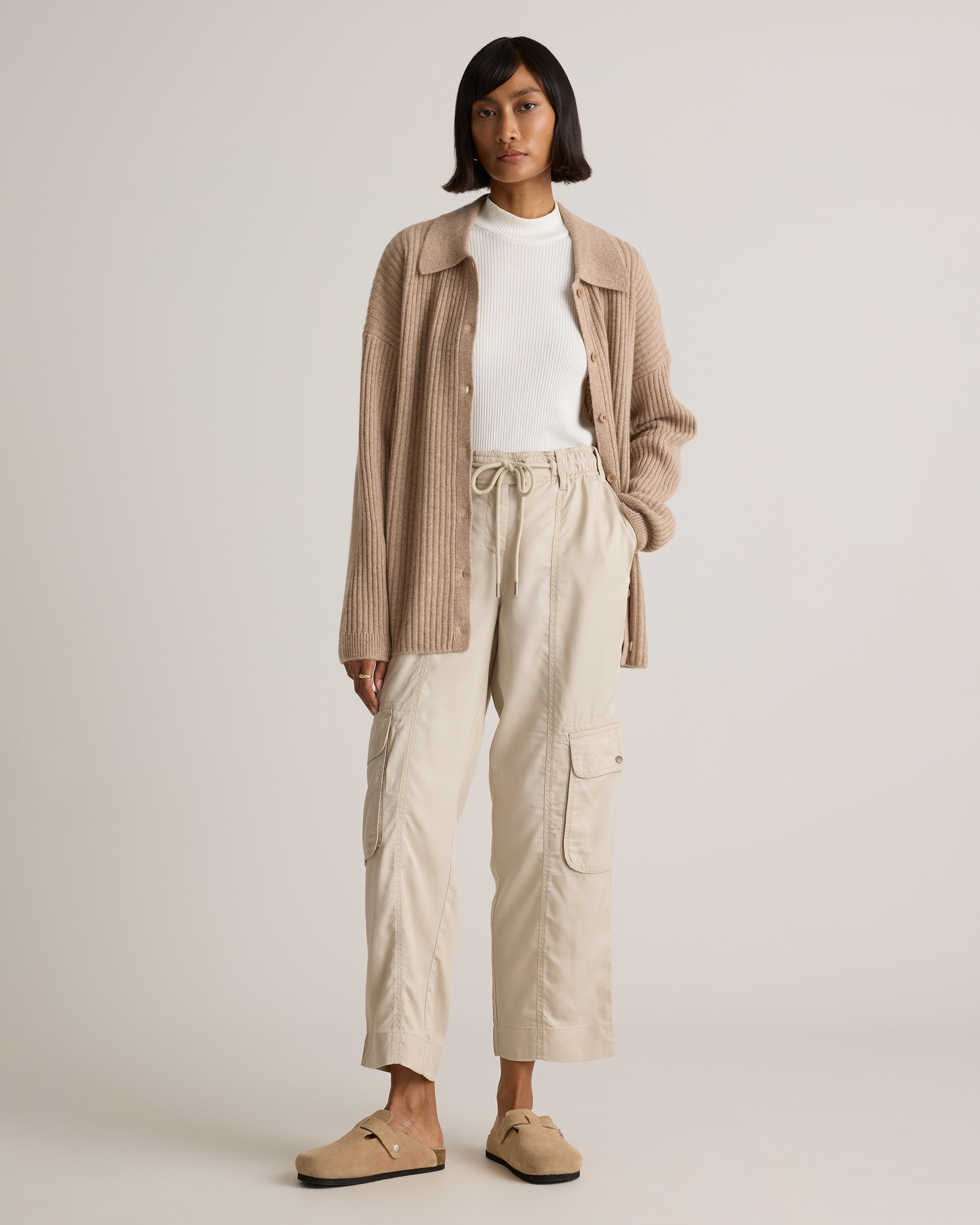 Vintage Wash Tencel Drawstring Cargo Pants — Image 7