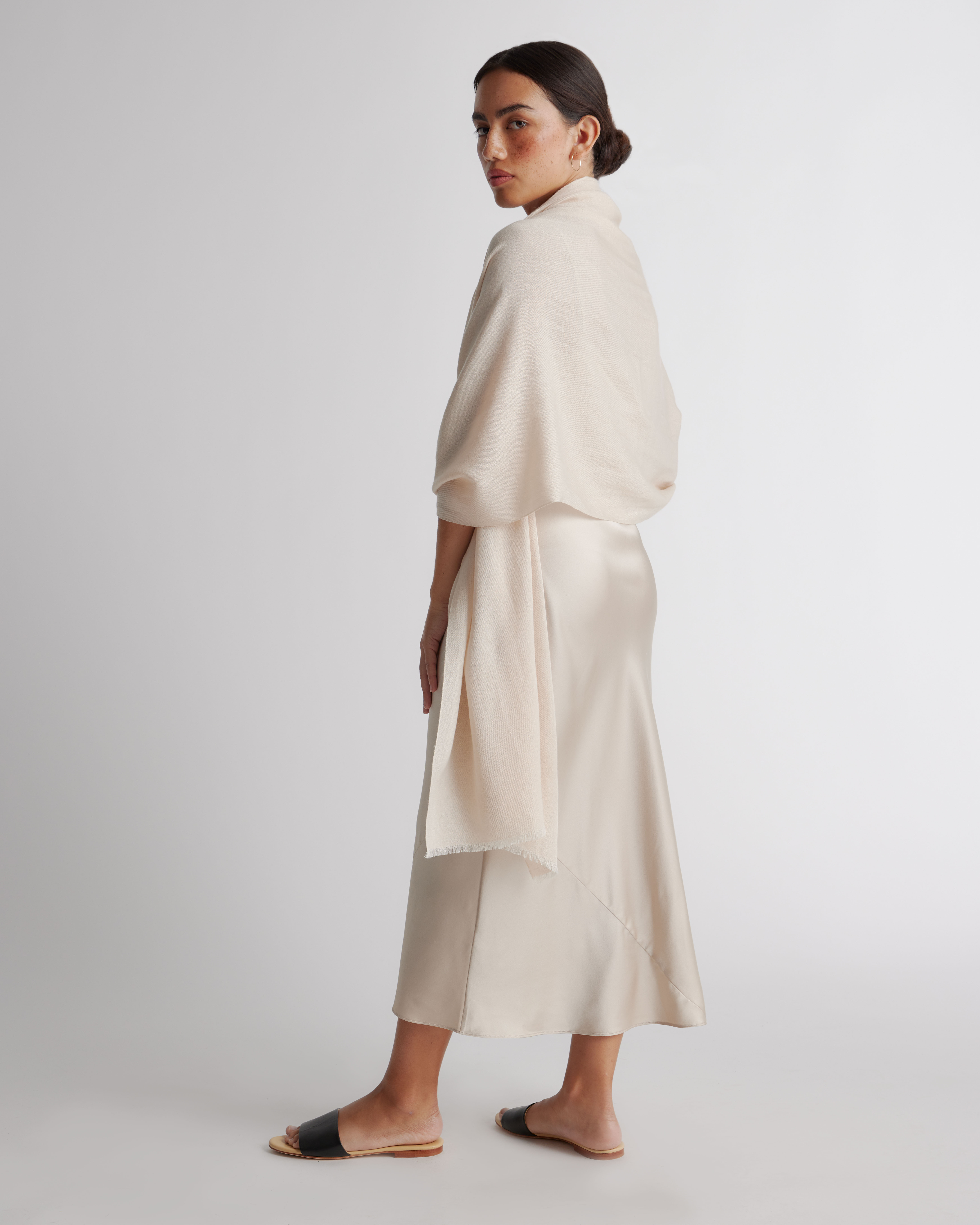 Featherweight Cashmere Silk Frayed Edge Scarf — Image 19