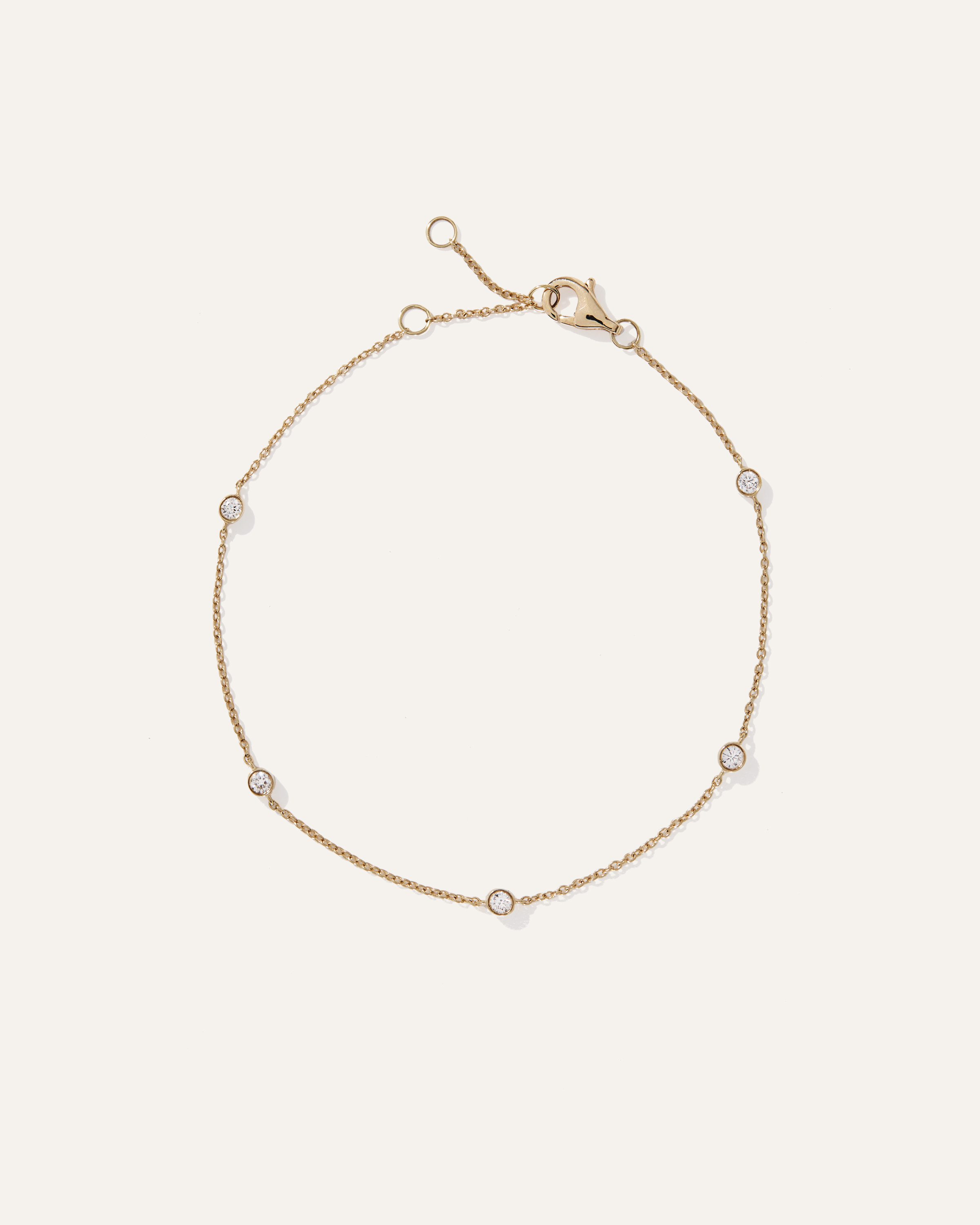 14K Gold Diamond Bezel Station Bracelet — Image 3