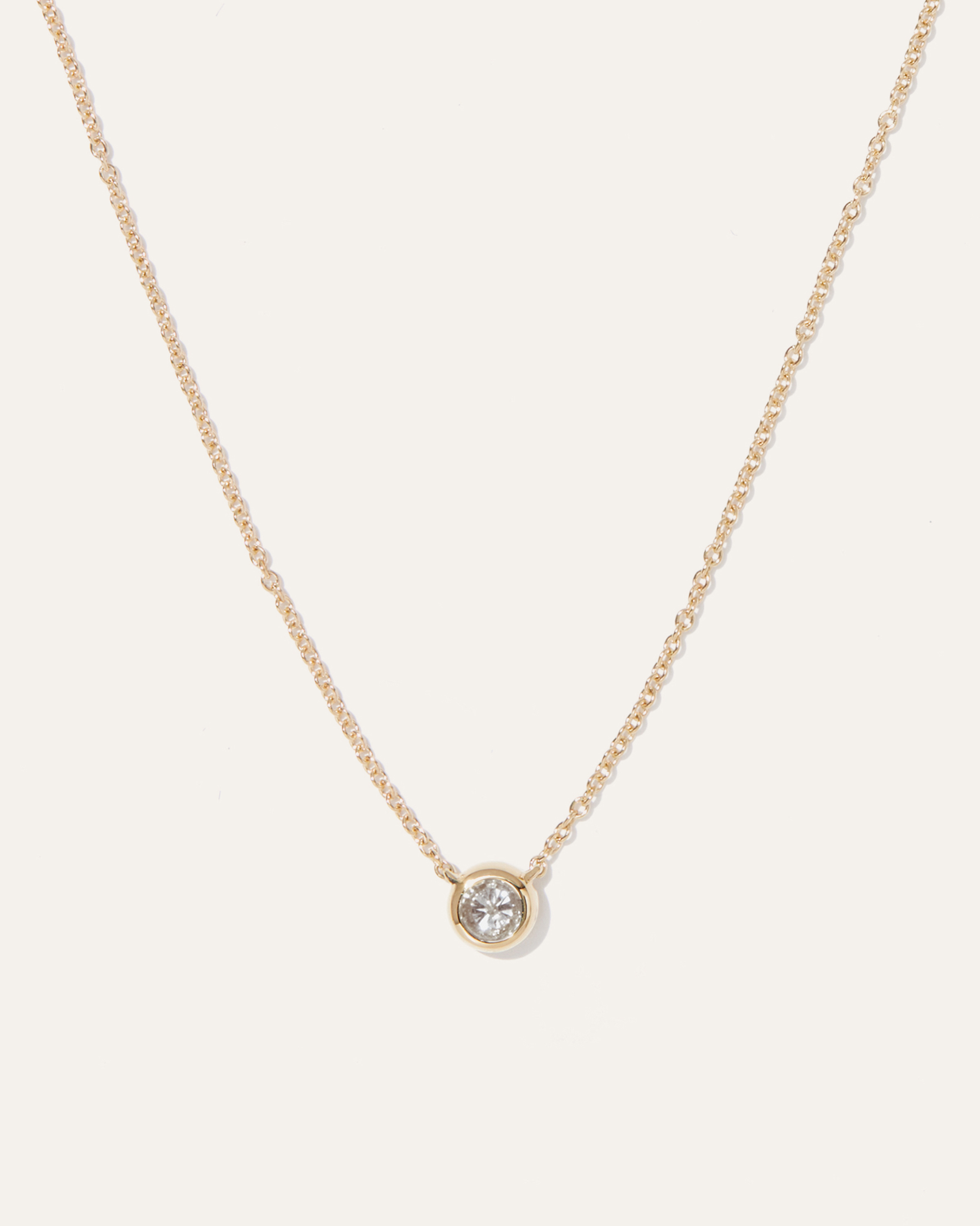 14K Gold Diamond Bezel Necklace — Image 6