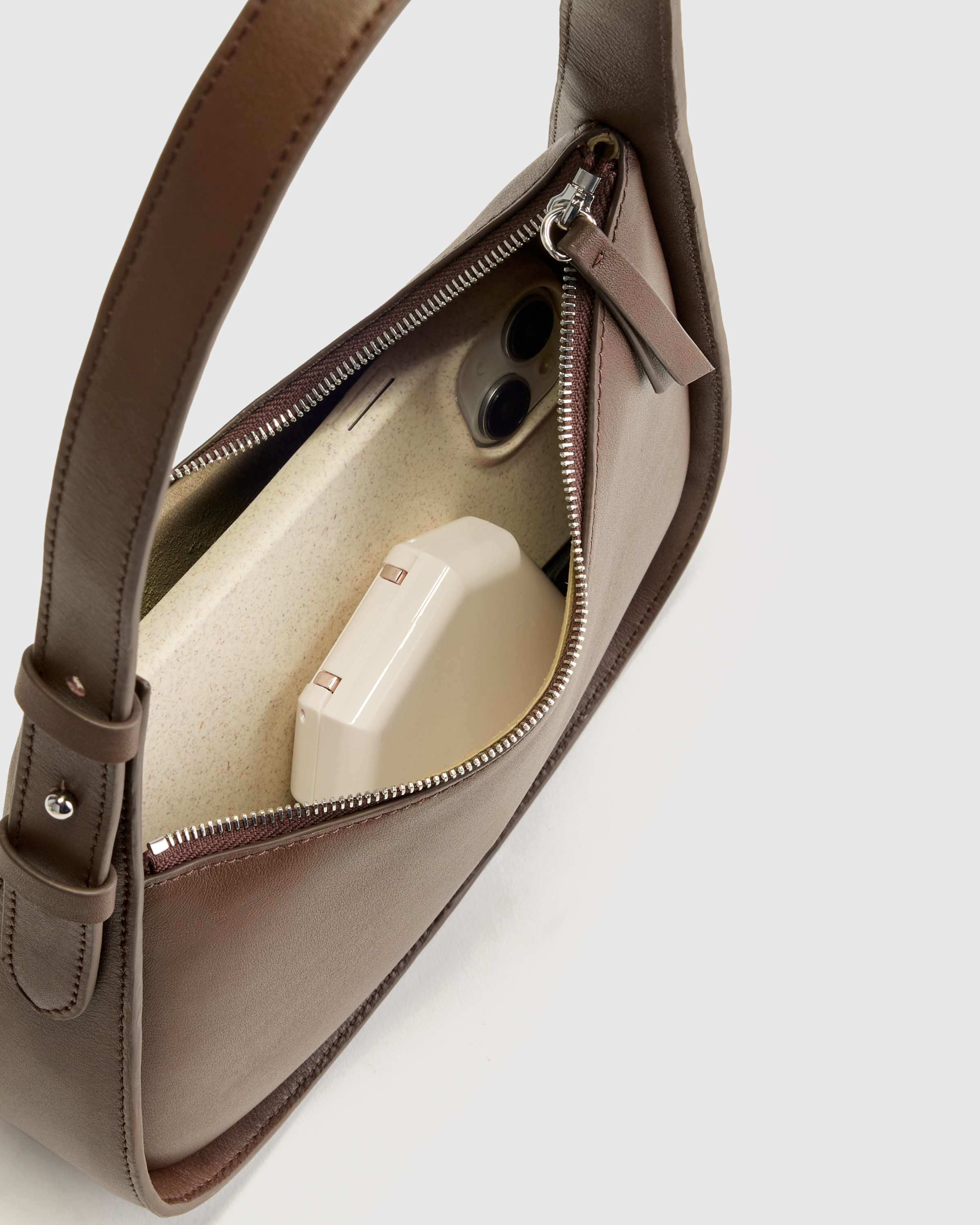 Italian Leather Asymmetrical Mini Shoulder Bag — Image 15