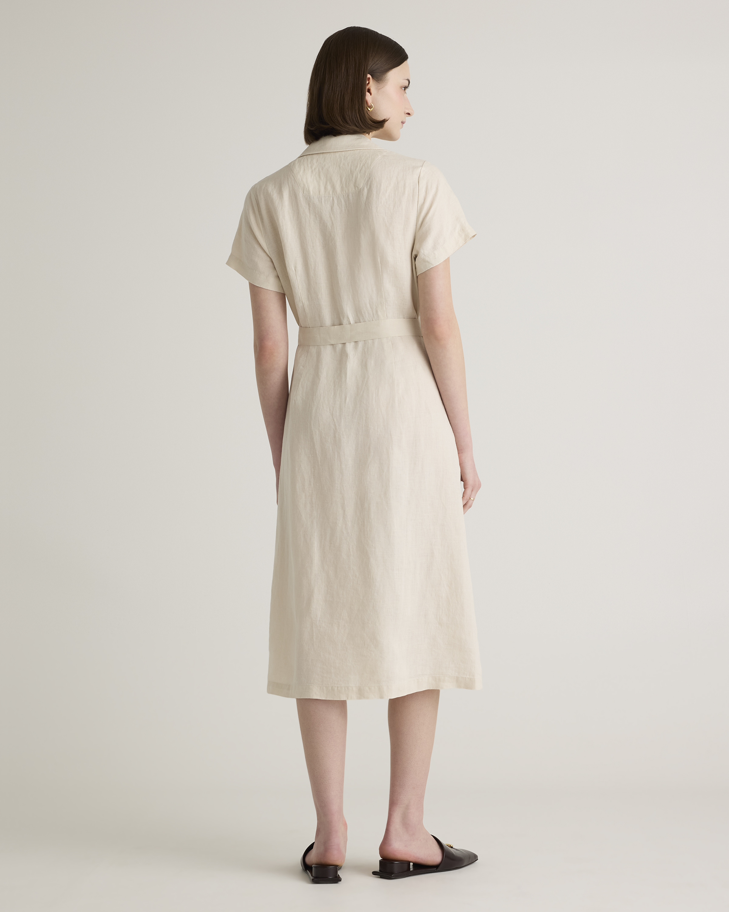 100% European Linen Button Front Dress — Image 53