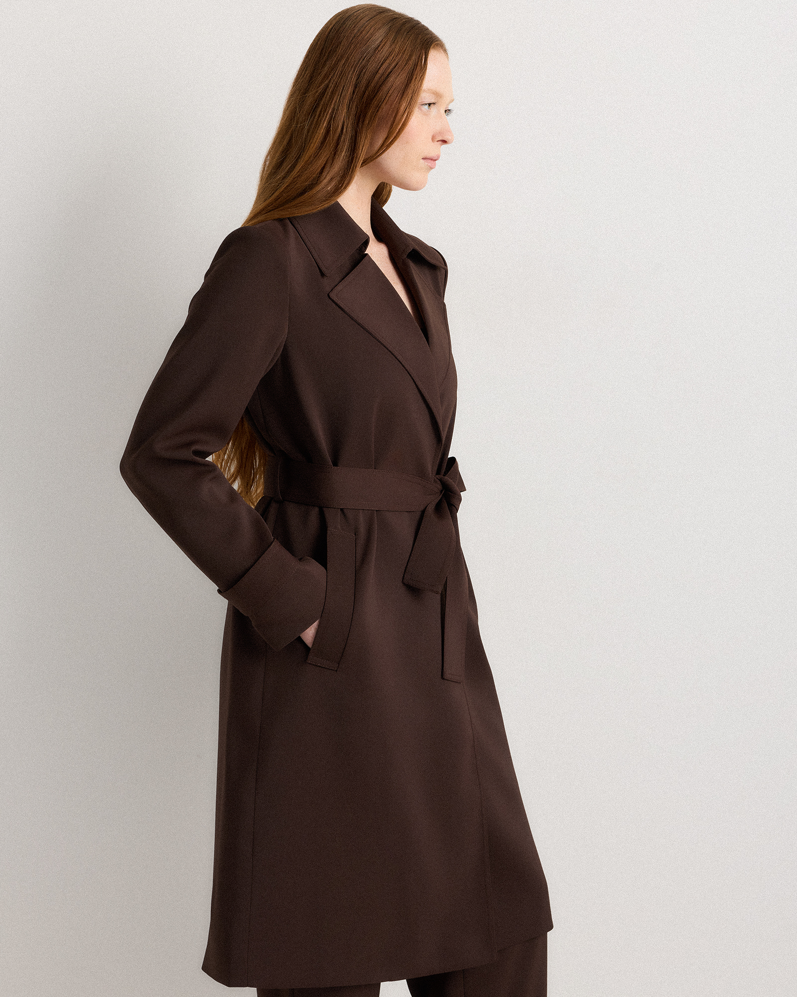 Stretch Crepe Trench Coat — Image 17