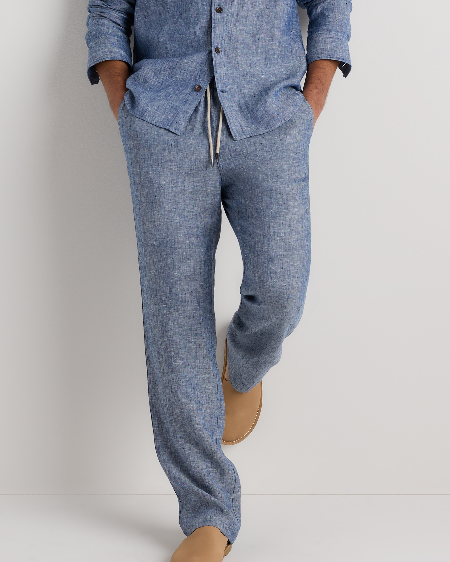 100% European Linen Drawstring Beach Pants — Image 31