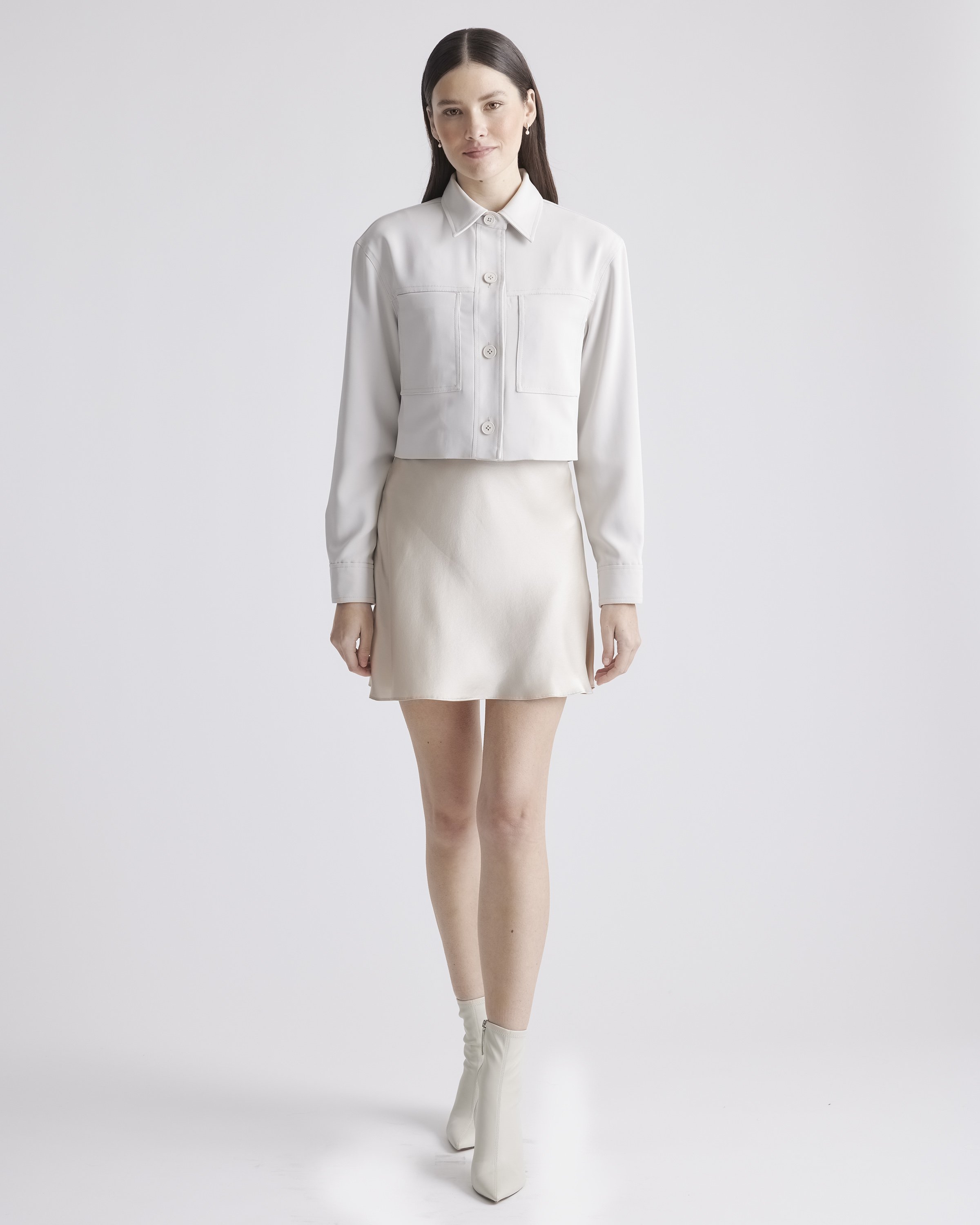 Stretch Crepe Cropped Jacket — Image 23