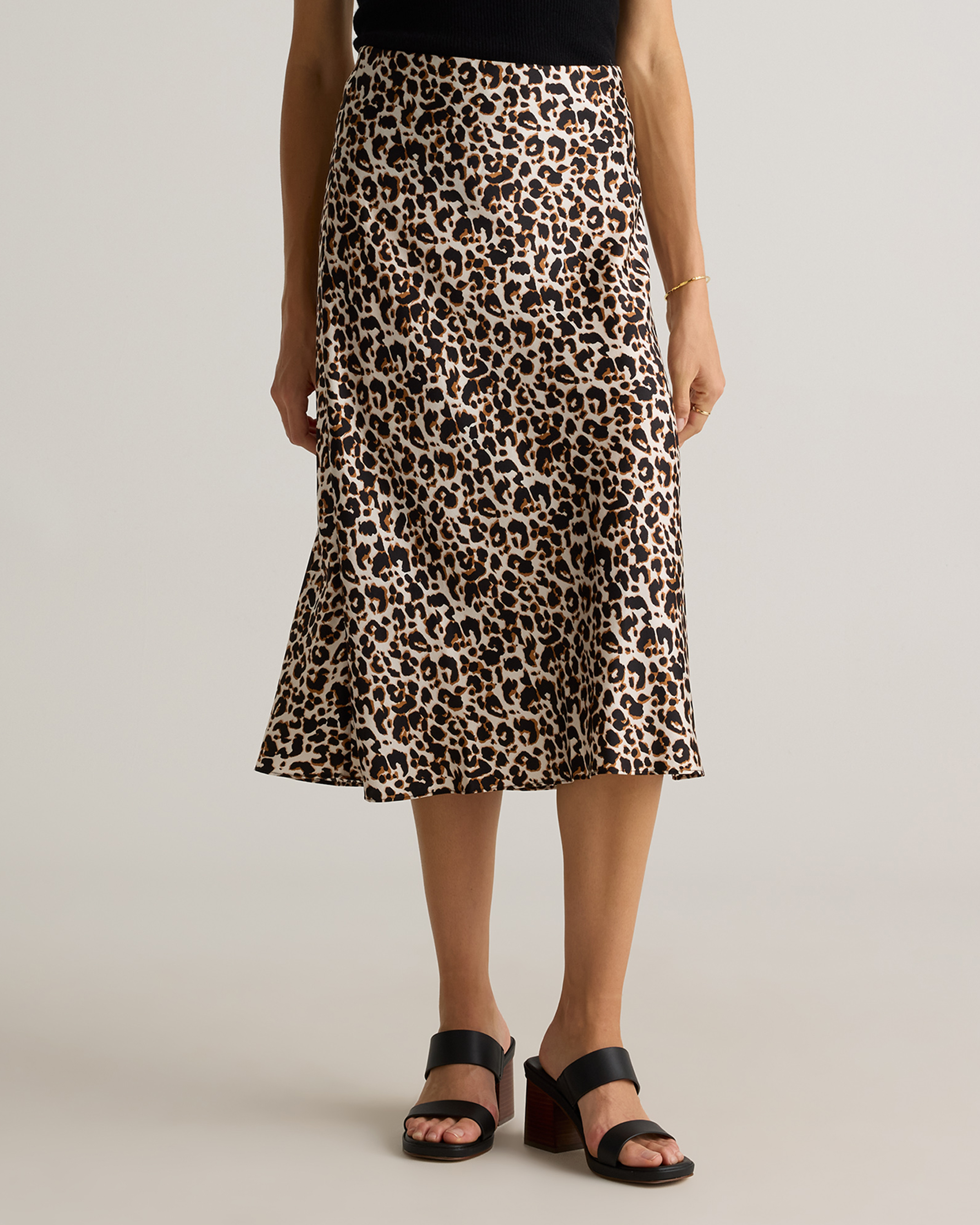 forest-green 100% Washable Silk Skirt — Image 28