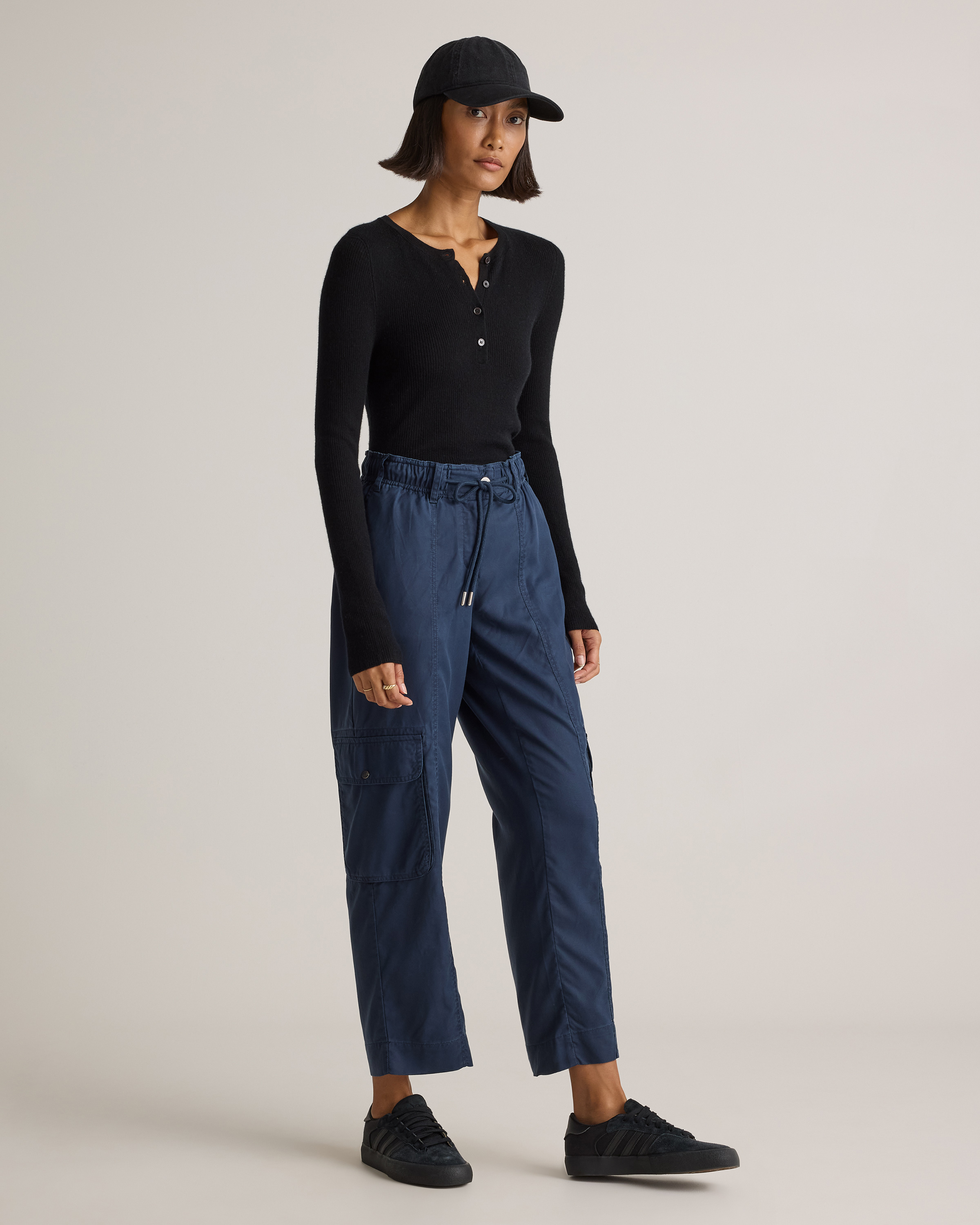 Vintage Wash Tencel Drawstring Cargo Pants — Image 14