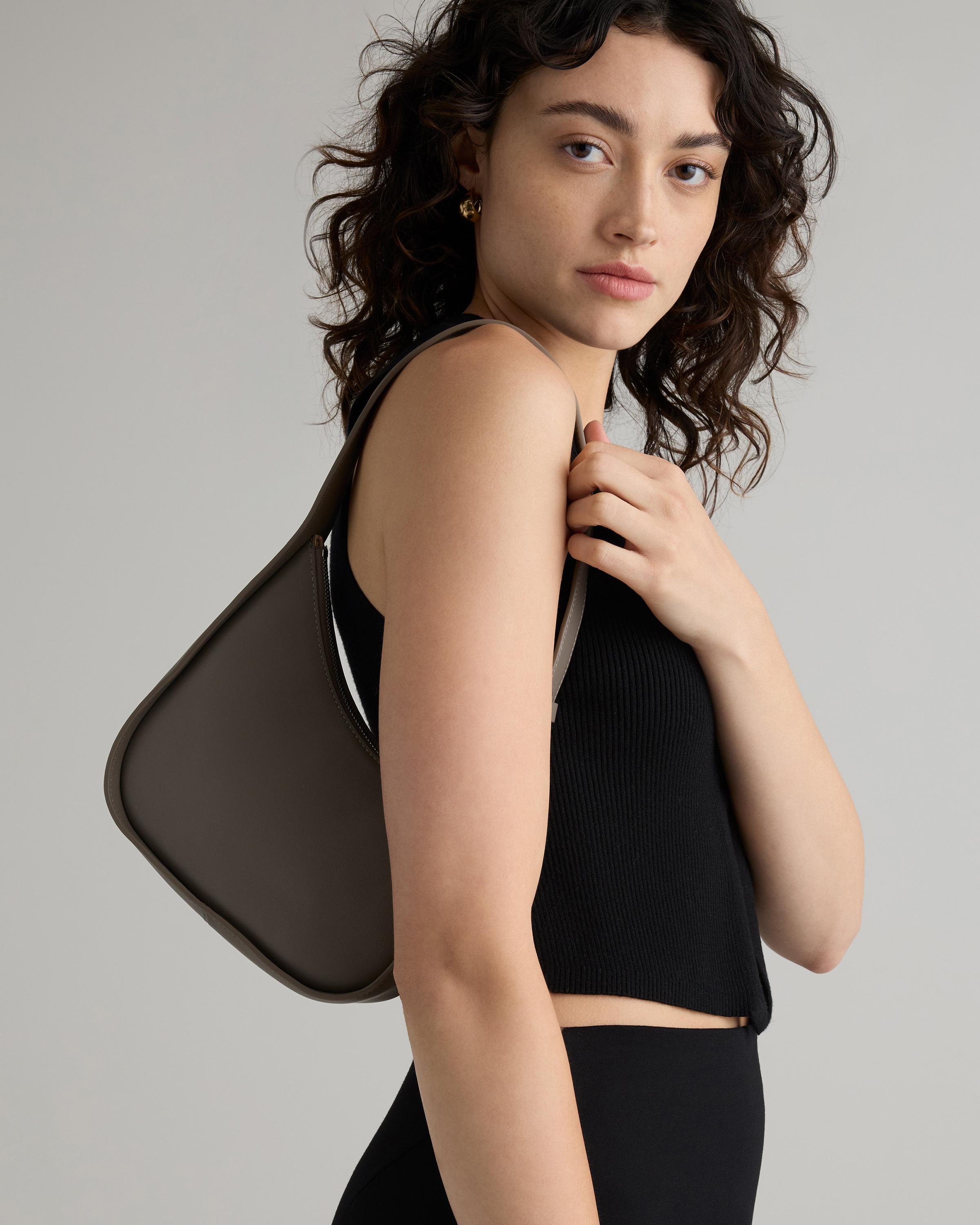 Italian Leather Asymmetrical Mini Shoulder Bag — Image 10