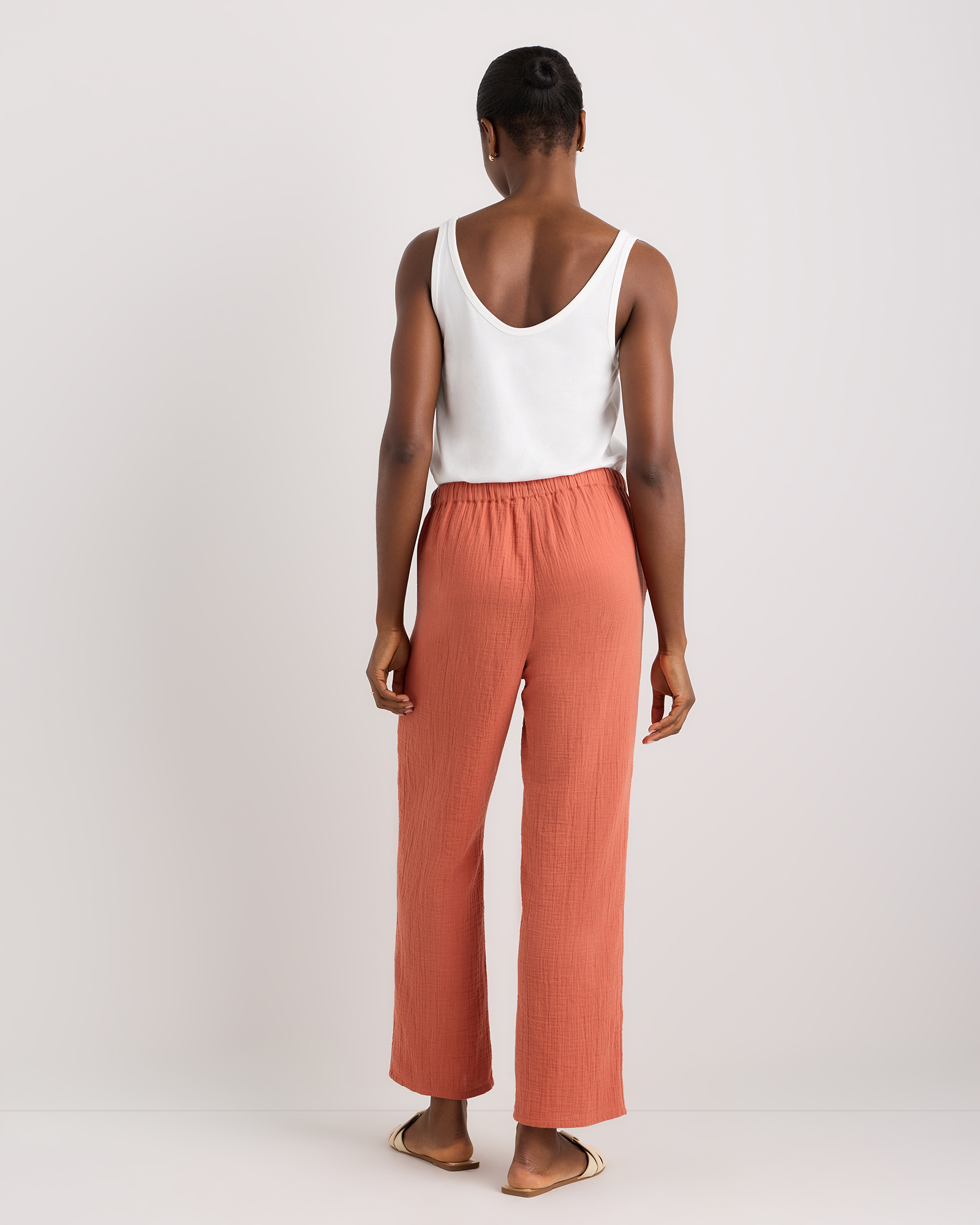 100% Organic Cotton Gauze Straight Leg Pants — Image 21