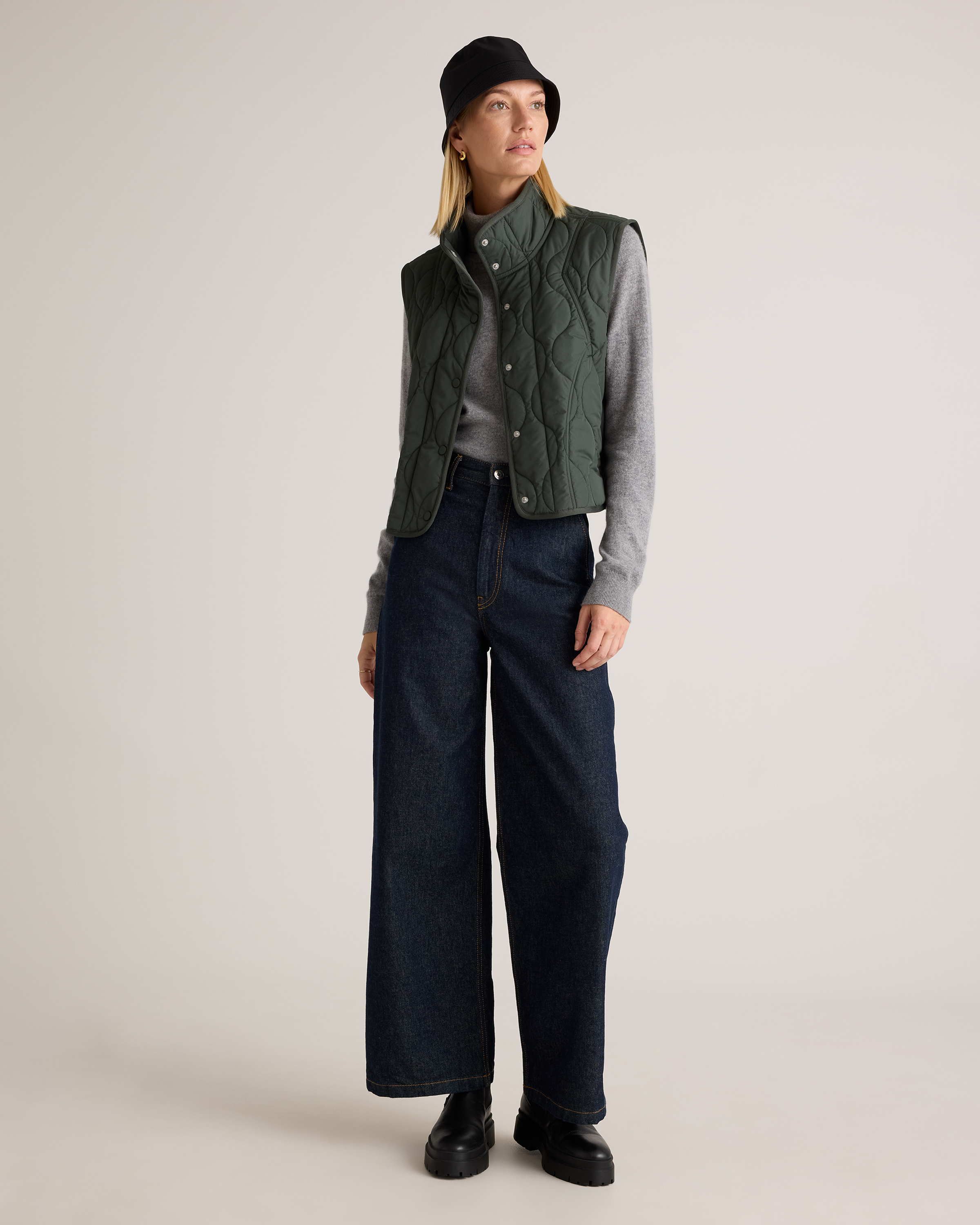 Featherless Quilted Puffer Vest — Image 17