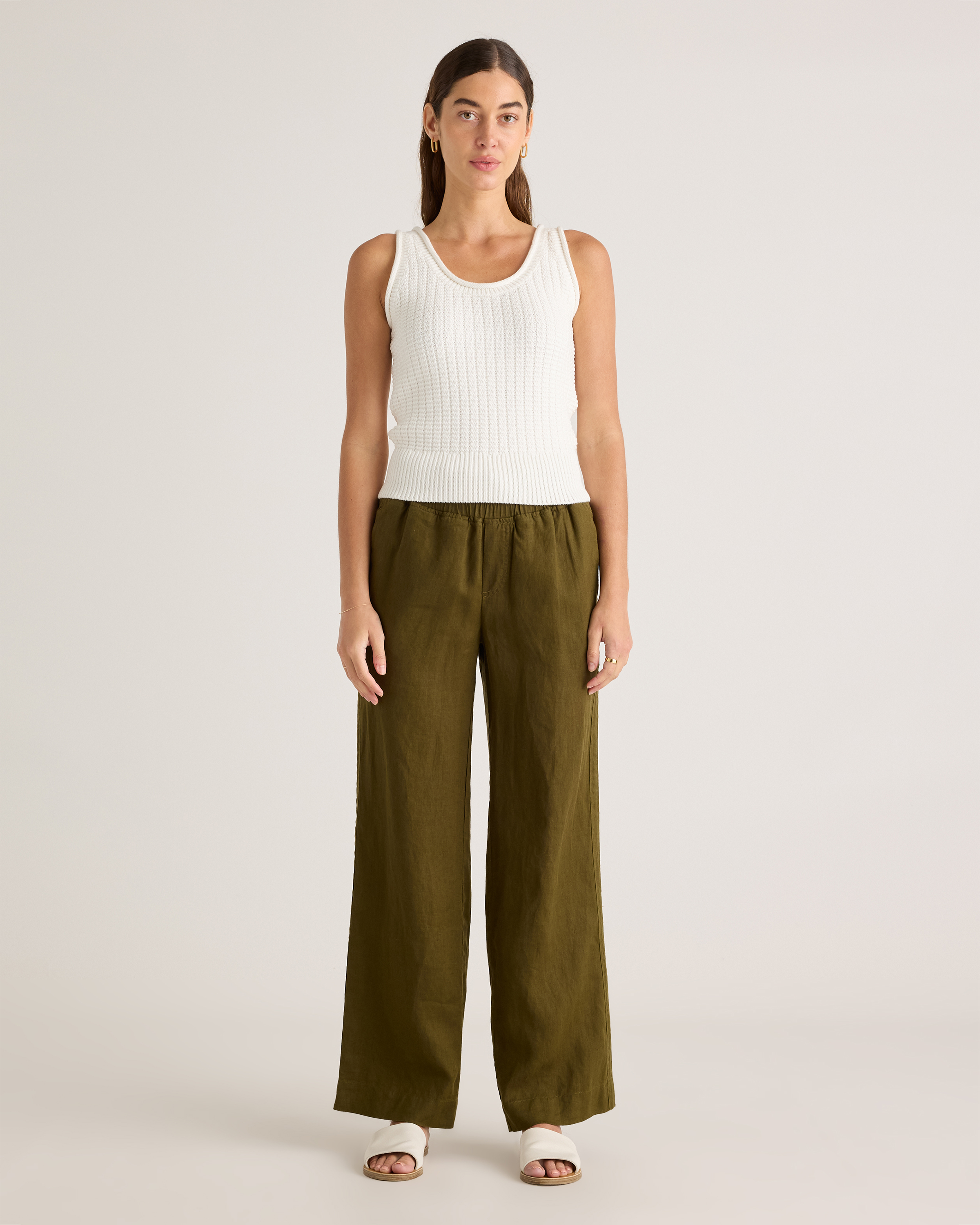 100% Organic Cotton Waffle Cropped Sweater Tank — Image 17