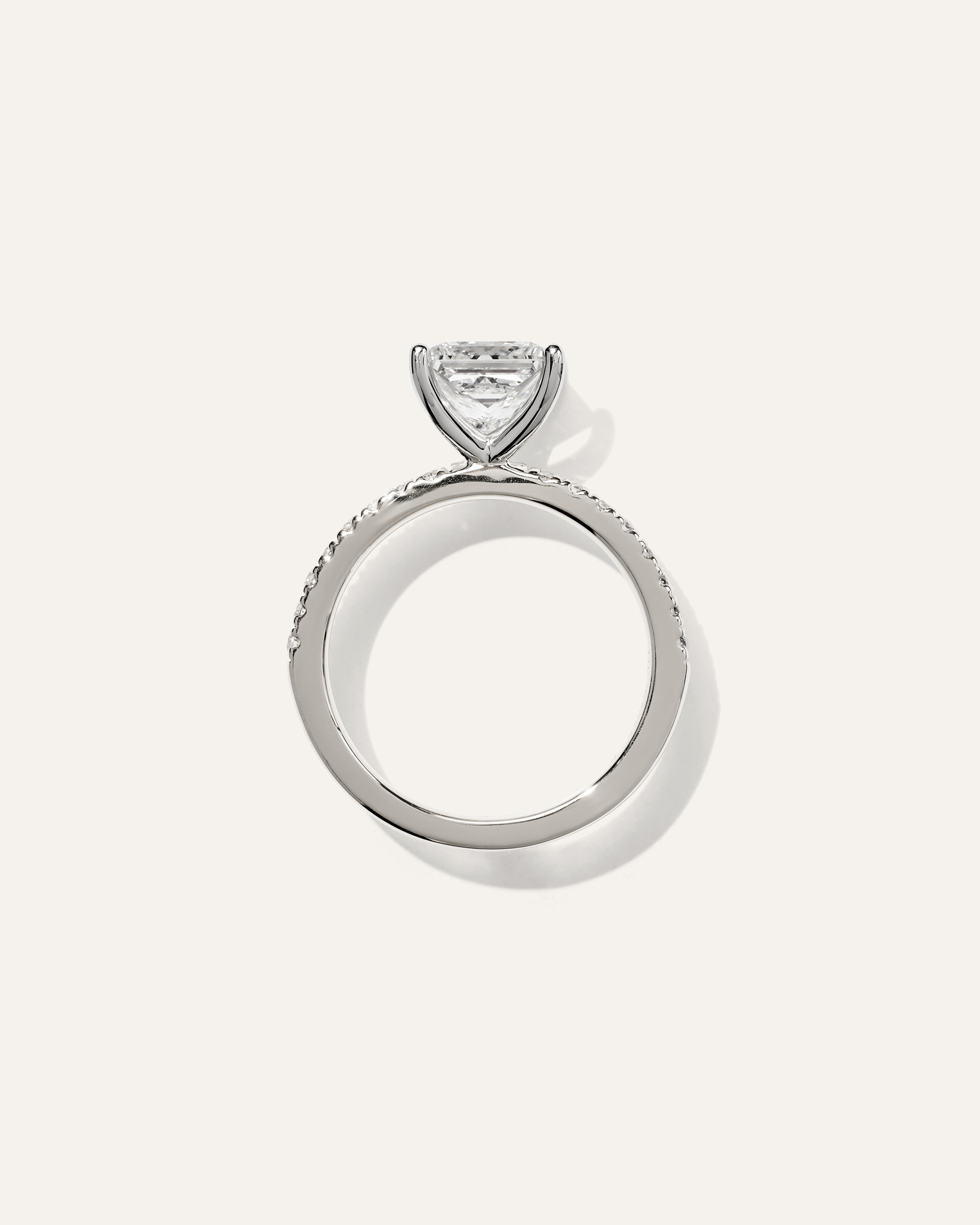 Lab Grown Diamond Princess Petite Pave Engagement Ring - 2ct — Image 8