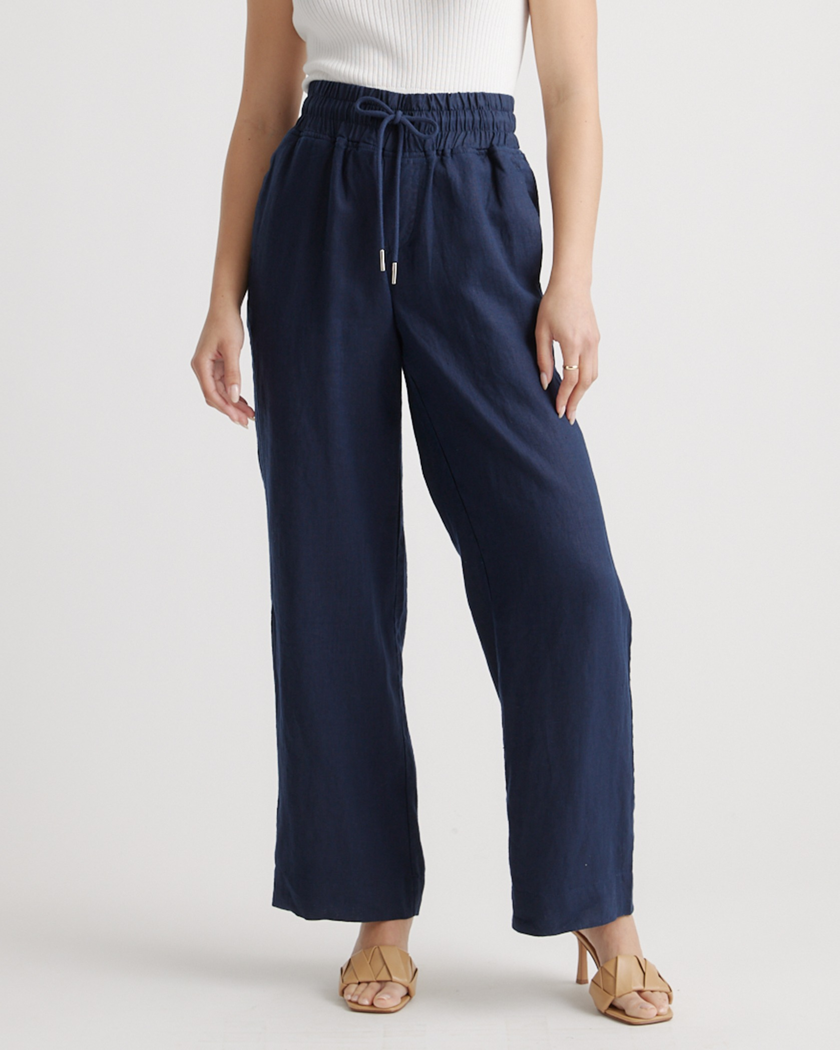 100% European Linen Wide Leg Pants — Image 66