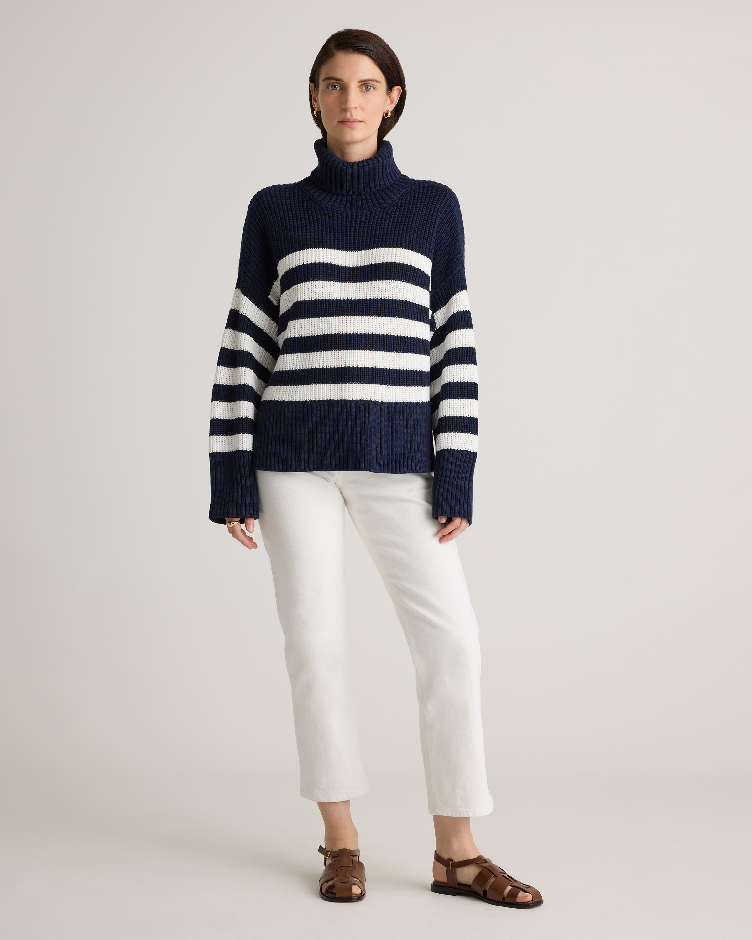 100% Organic Cotton Split Hem Turtleneck Sweater — Image 18