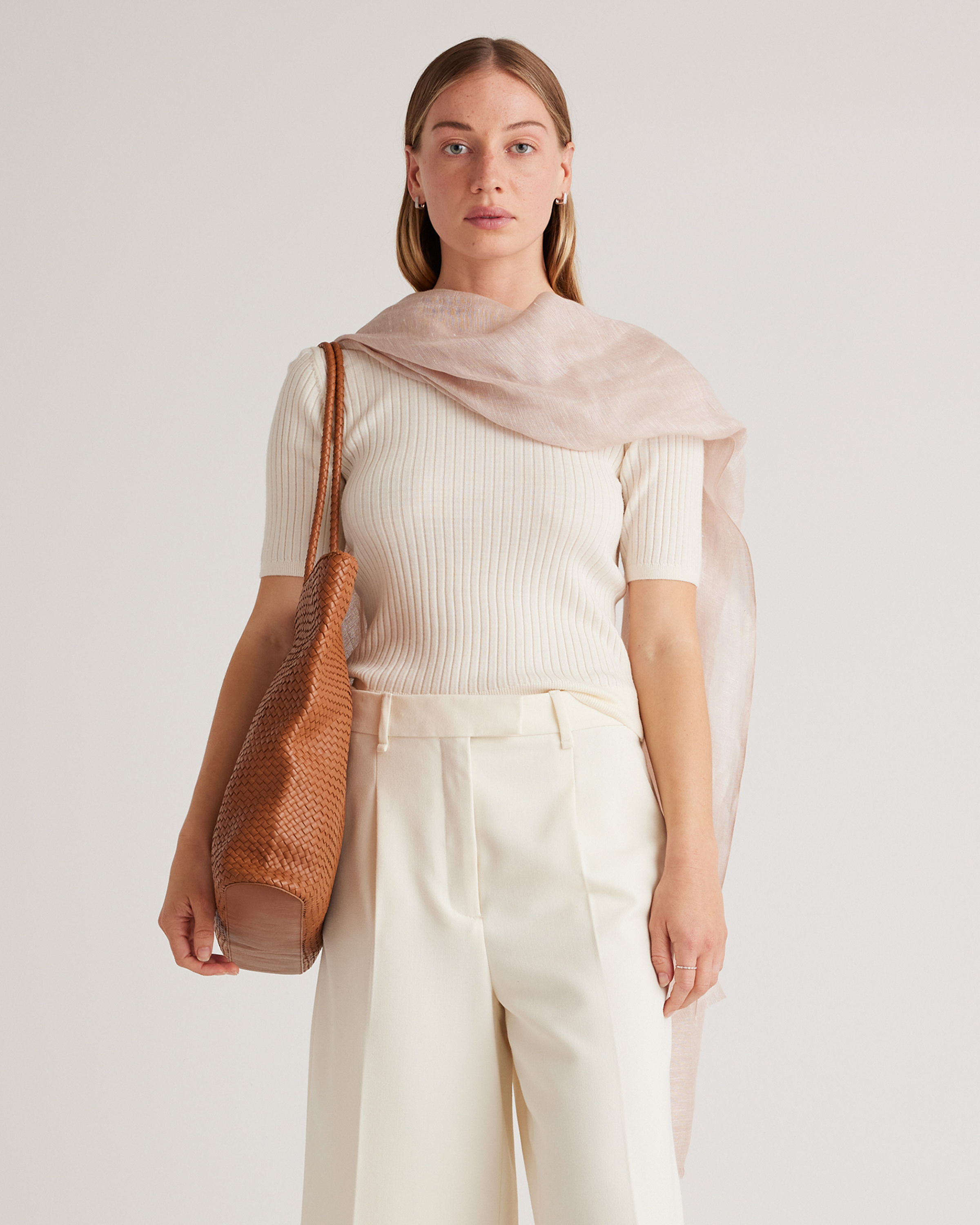 Lightweight Linen Silk Cashmere Scarf — Image 9