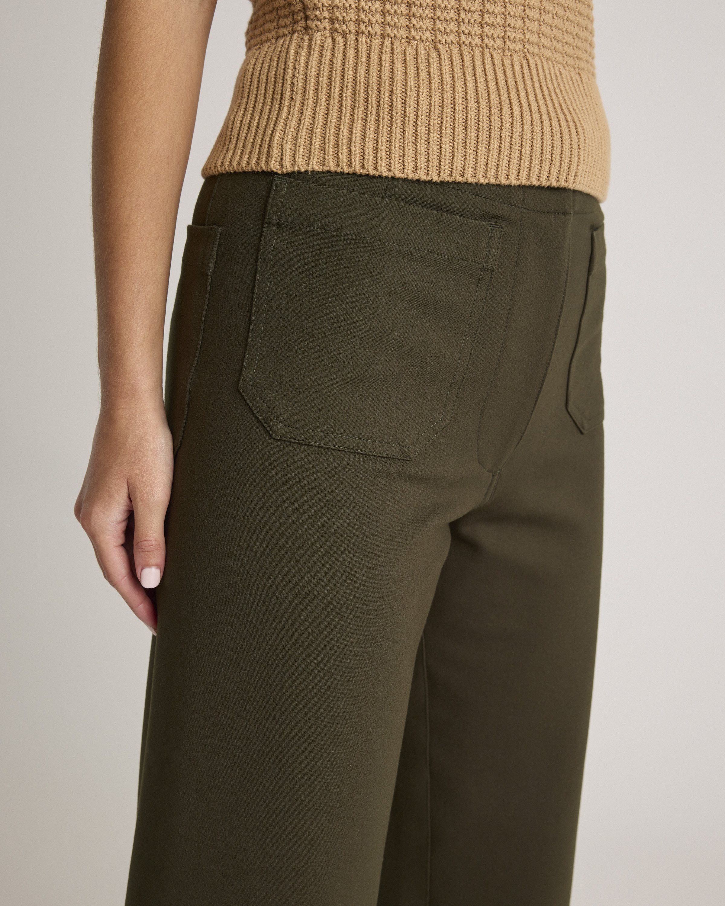 Ultra-Stretch Ponte Cropped Wide Leg Pants — Image 5