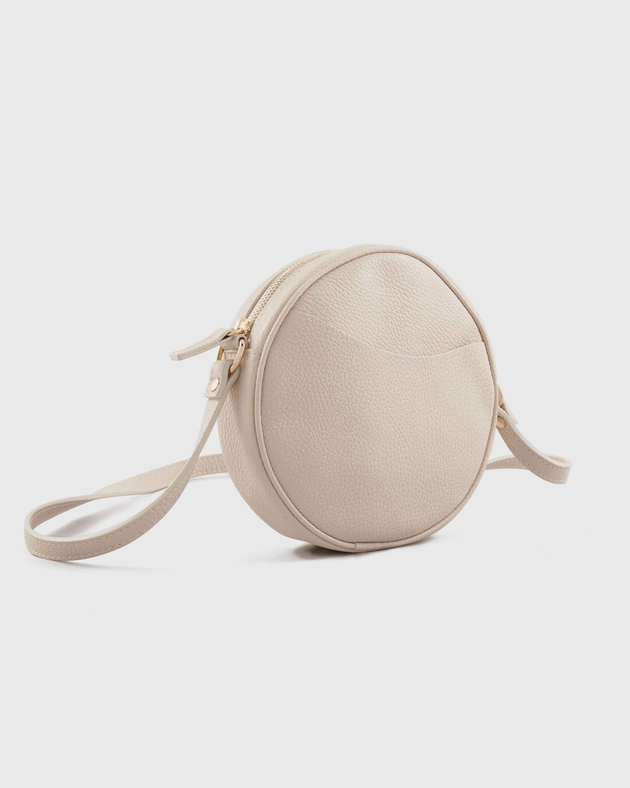 Italian Leather Circle Crossbody Bag — Image 14