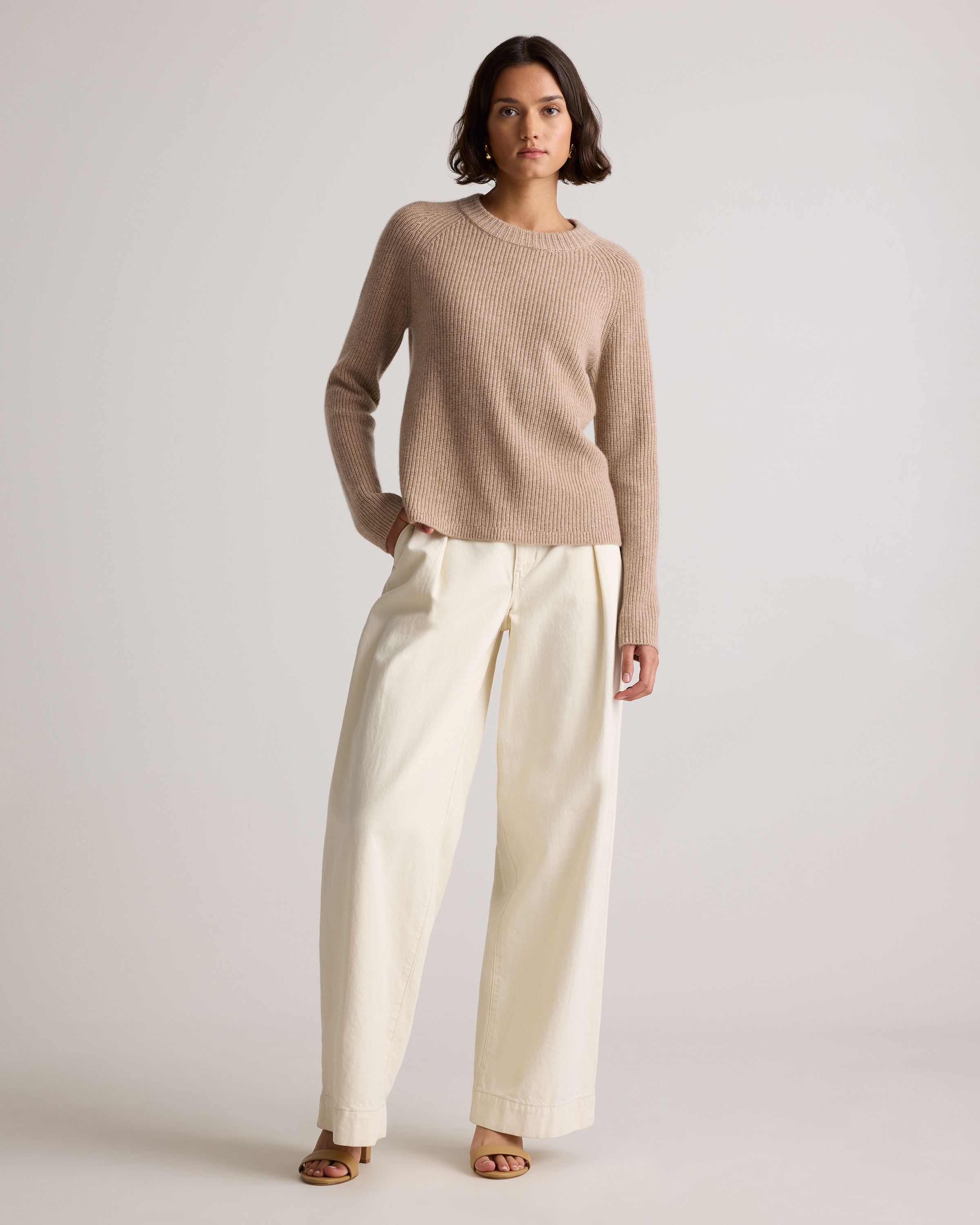 Mongolian Cashmere Fisherman Crewneck Sweater — Image 39