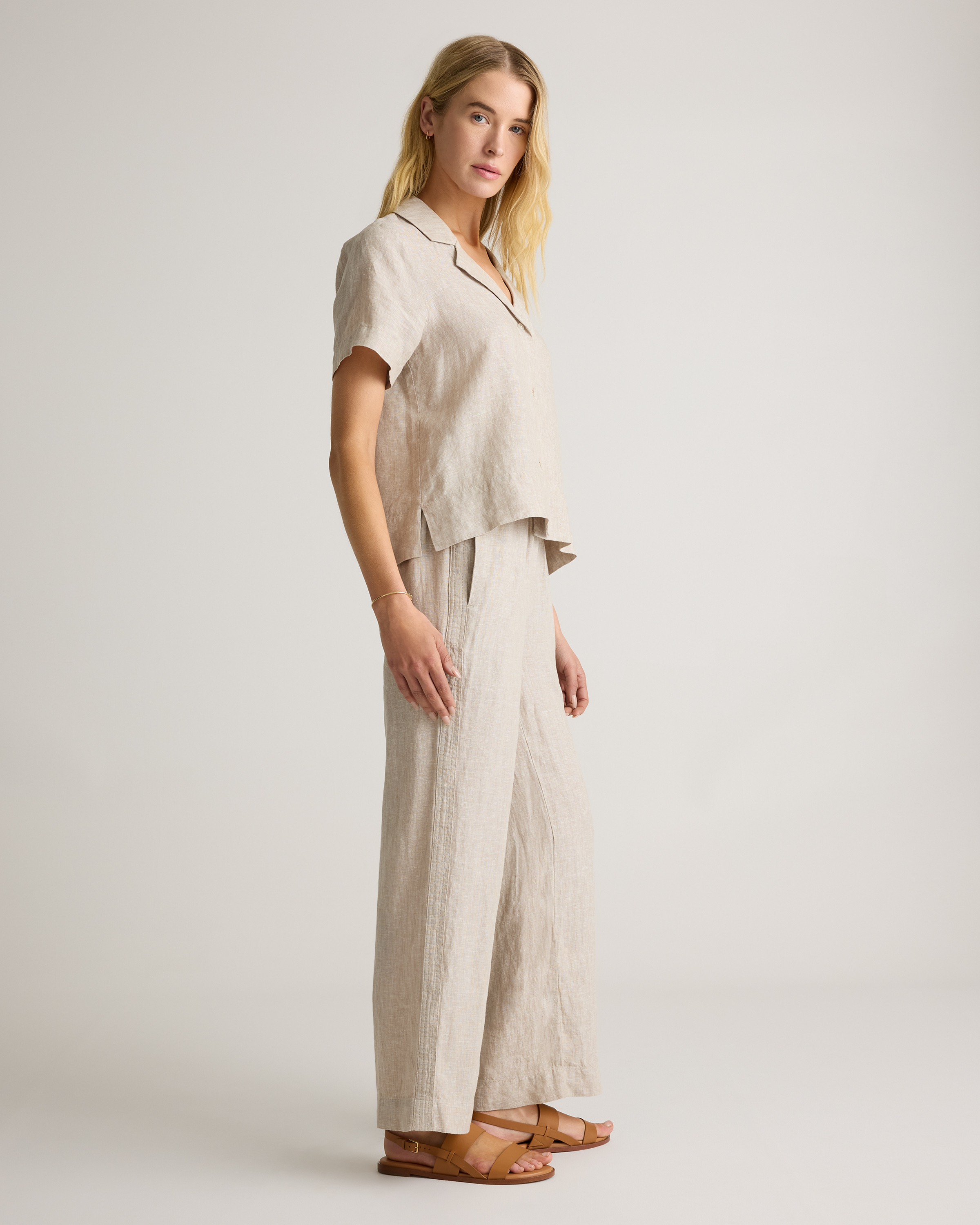 100% European Linen Wide Leg Pants — Image 39