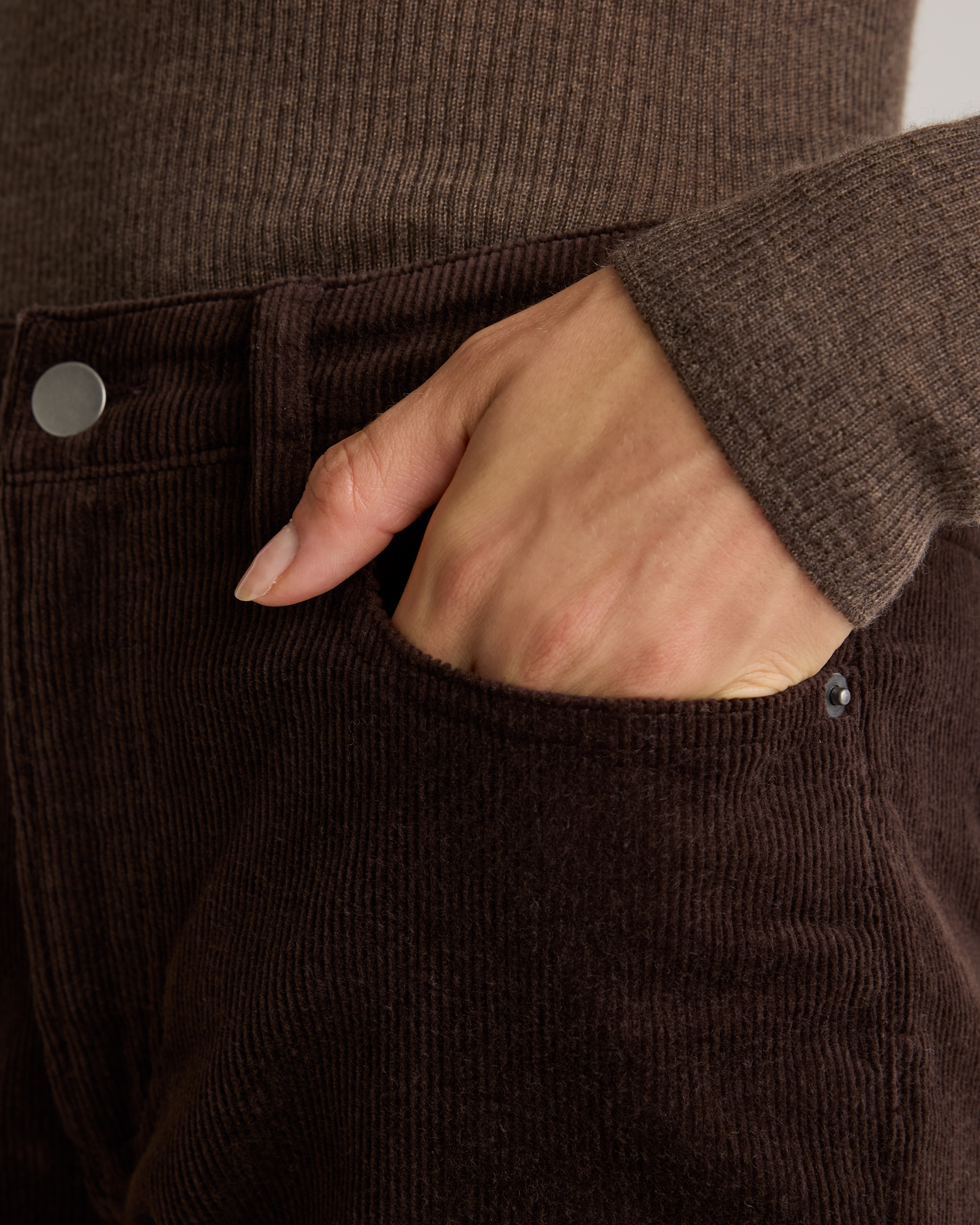 Organic Stretch Corduroy Straight Leg Pants — Image 3