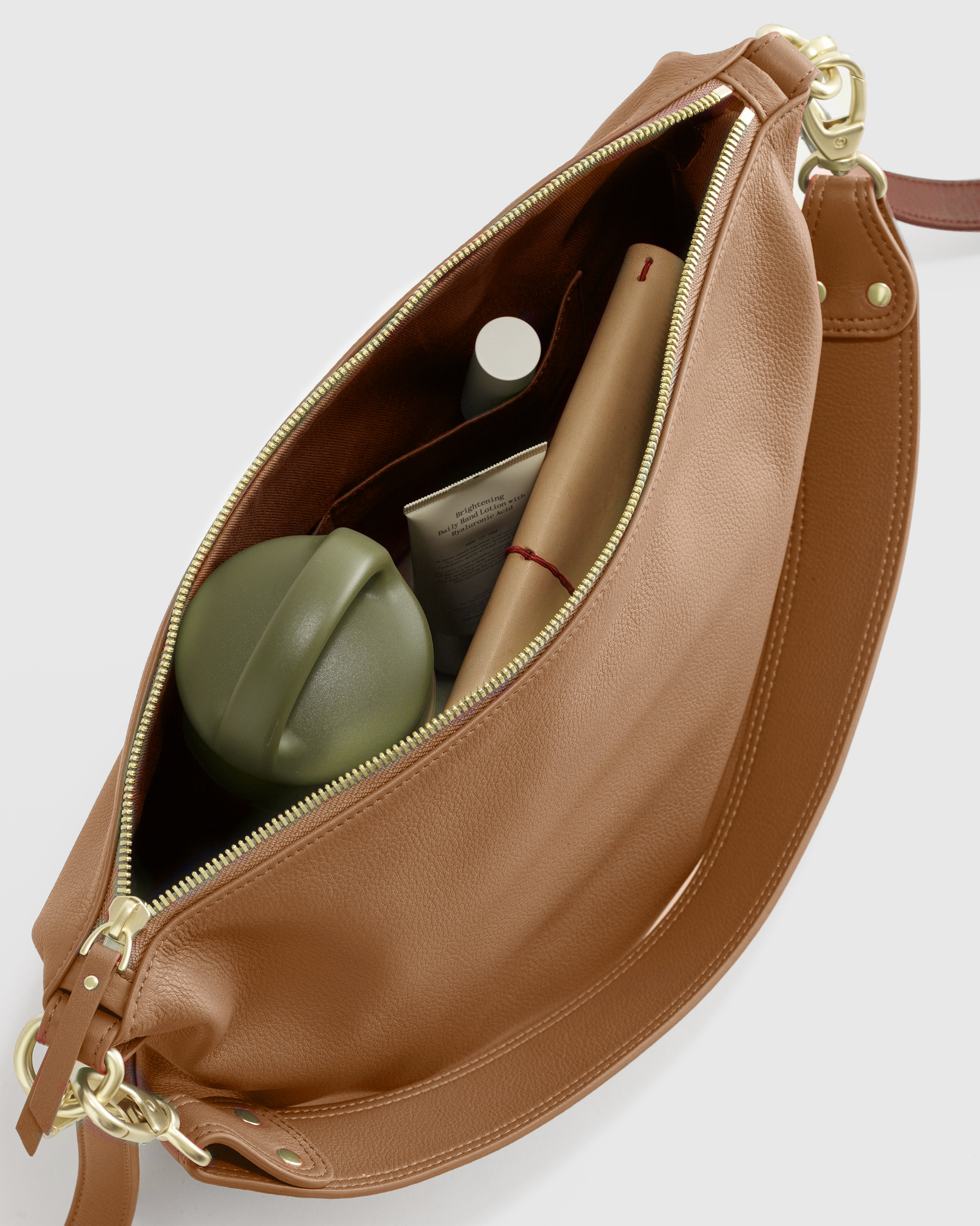 Italian Leather Convertible Crescent Shoulder Bag — Image 3