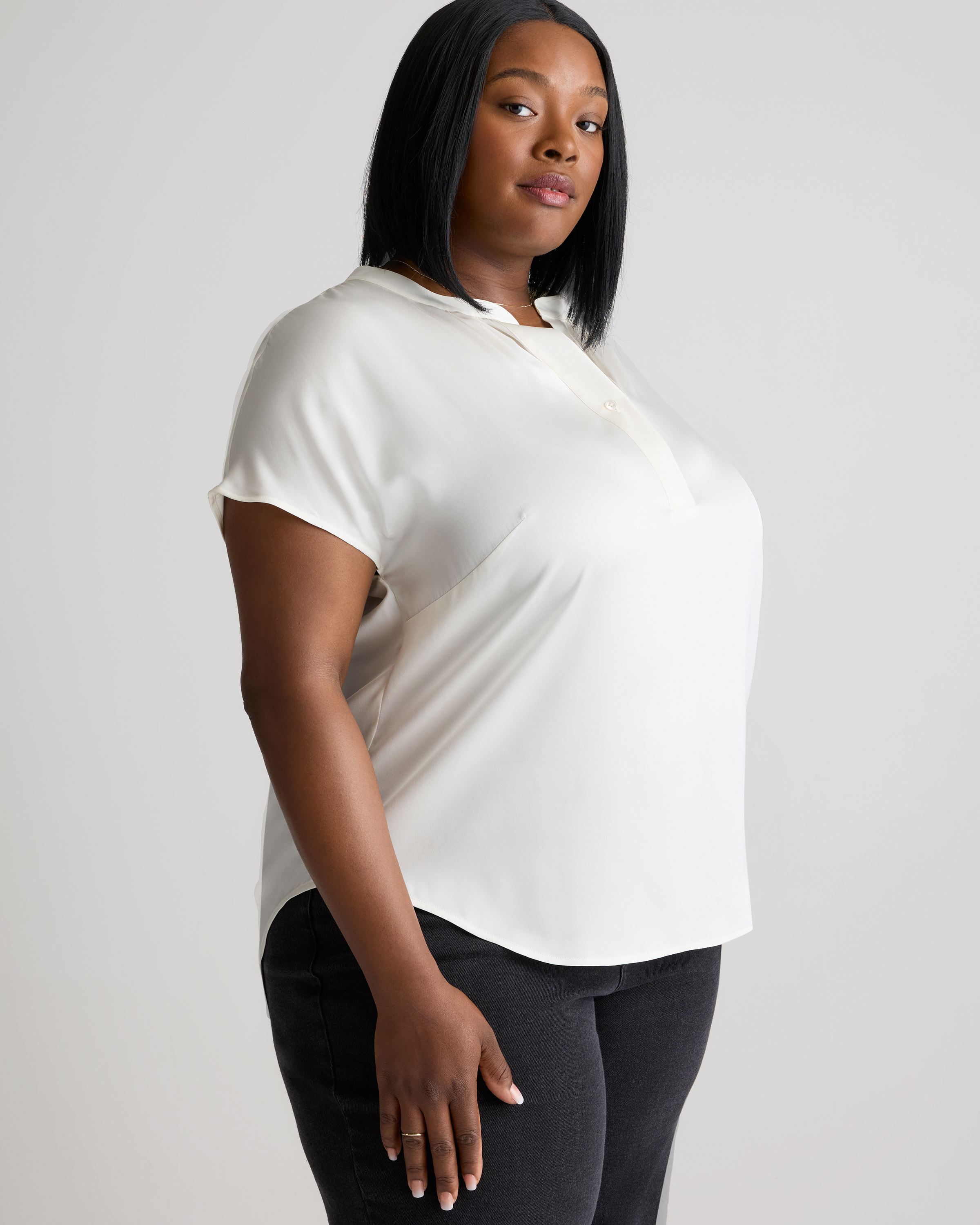 Washable Stretch Silk Dolman Sleeve Blouse — Image 14